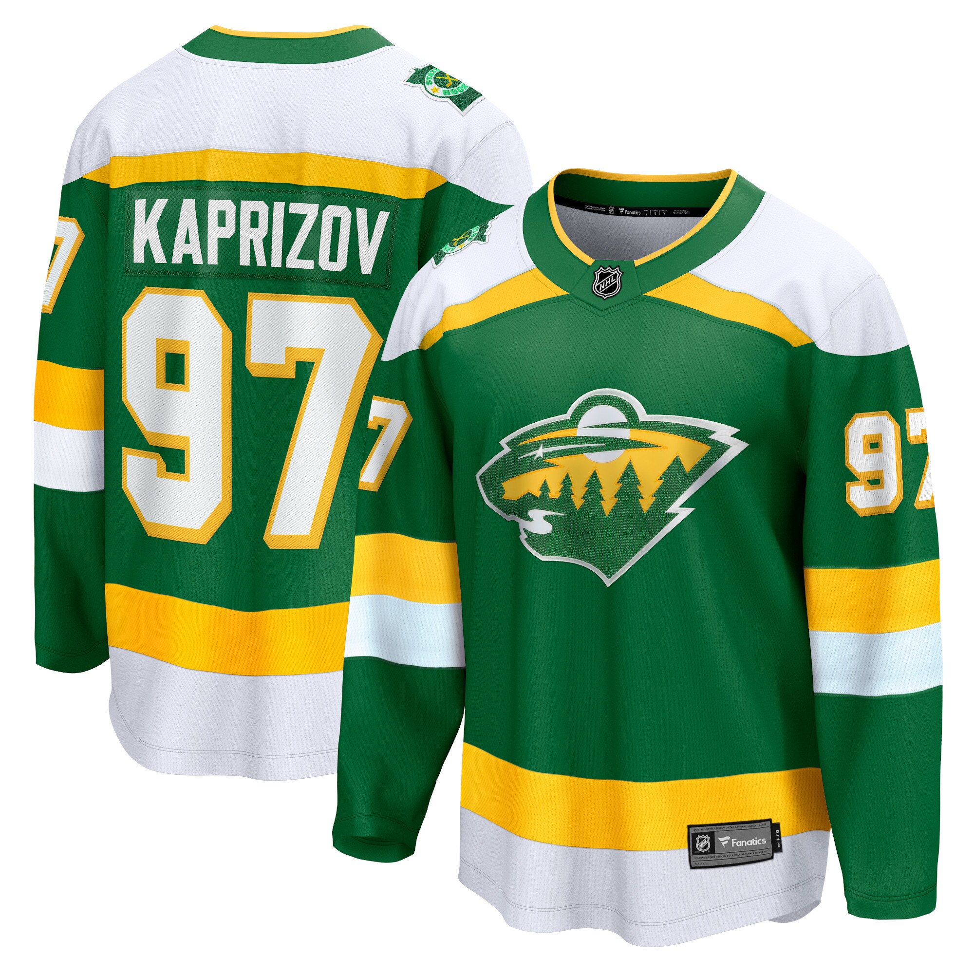 Men's Minnesota Wild Kirill Kaprizov Green Alternate Premier Breakaway Player Hockey Jersey - JS816 