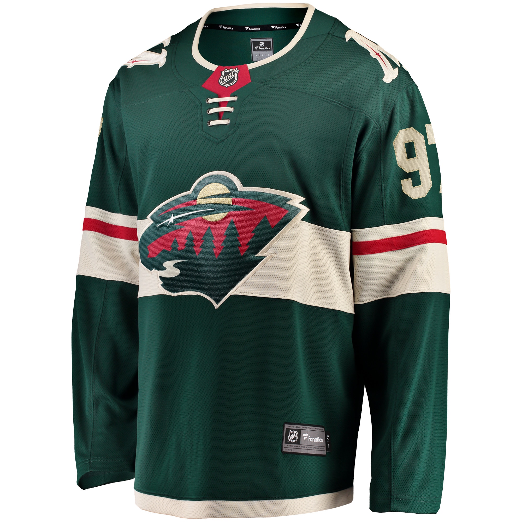 Alternative view of Men's Minnesota Wild Kirill Kaprizov Green Home Breakaway Hockey Jersey - JS544 
