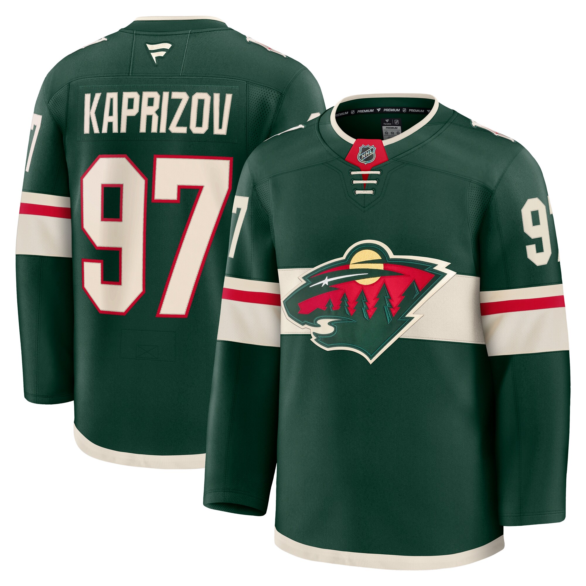 Men's Minnesota Wild Kirill Kaprizov Green Home Premium Hockey Jersey - JS547 