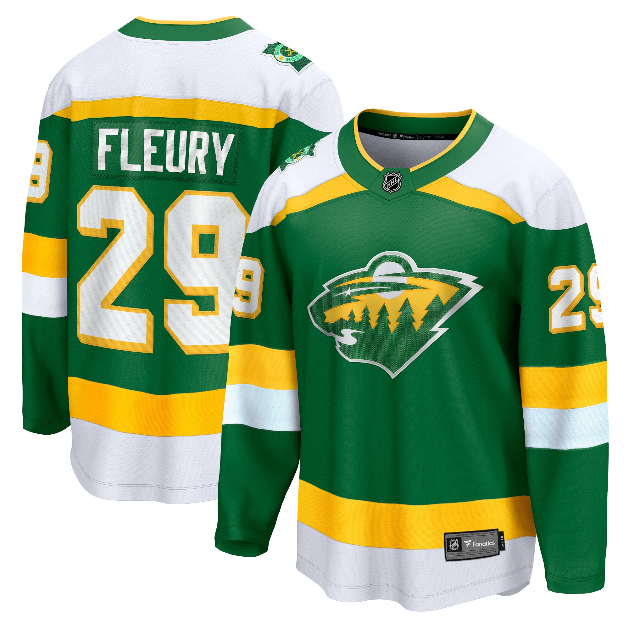 Men's Minnesota Wild Marc-Andre Fleury Green Alternate Premier Breakaway Player Hockey Jersey - JS552 