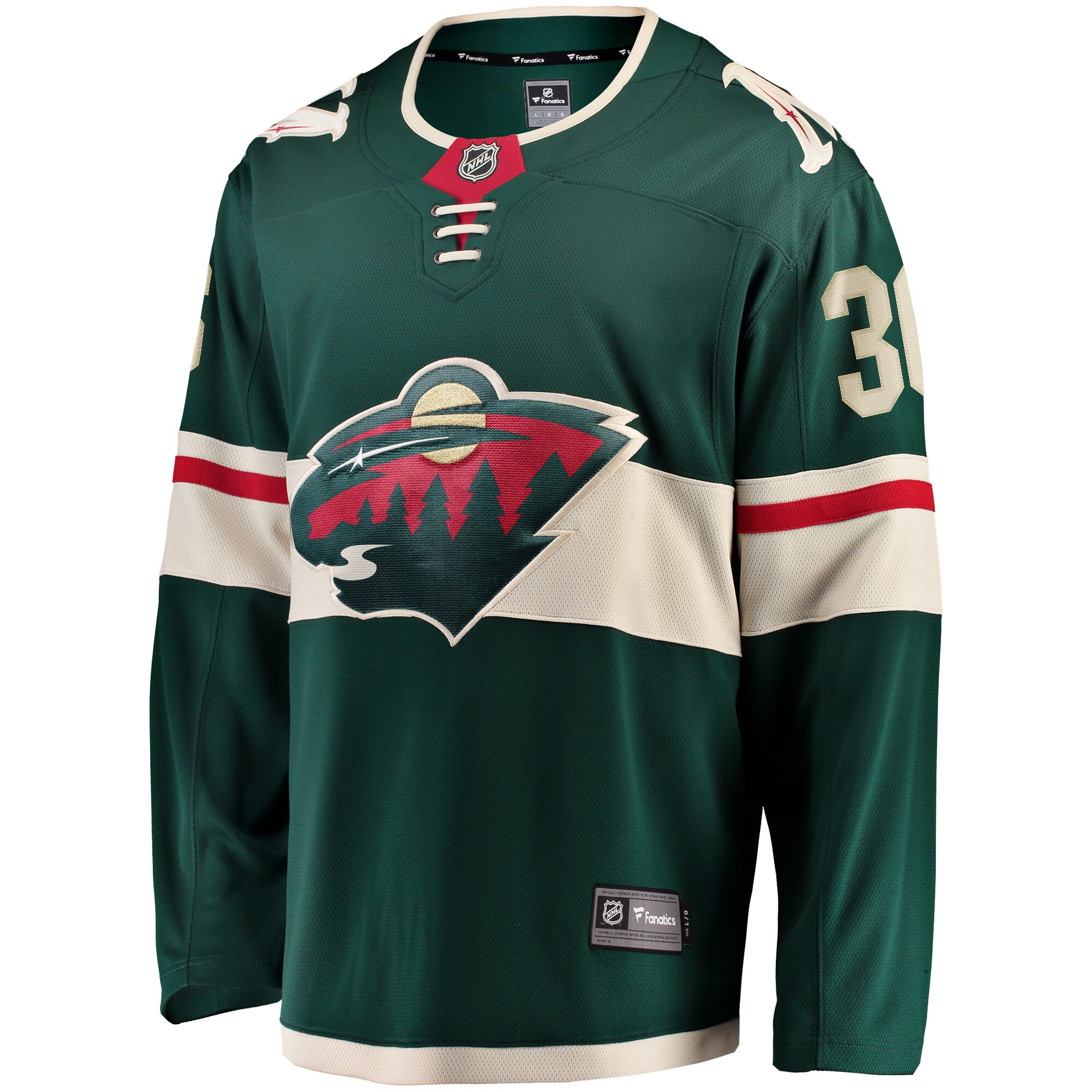 Alternative view of Men's Minnesota Wild Mats Zuccarello Green Team Color Breakaway Player Hockey Jersey - JS855 