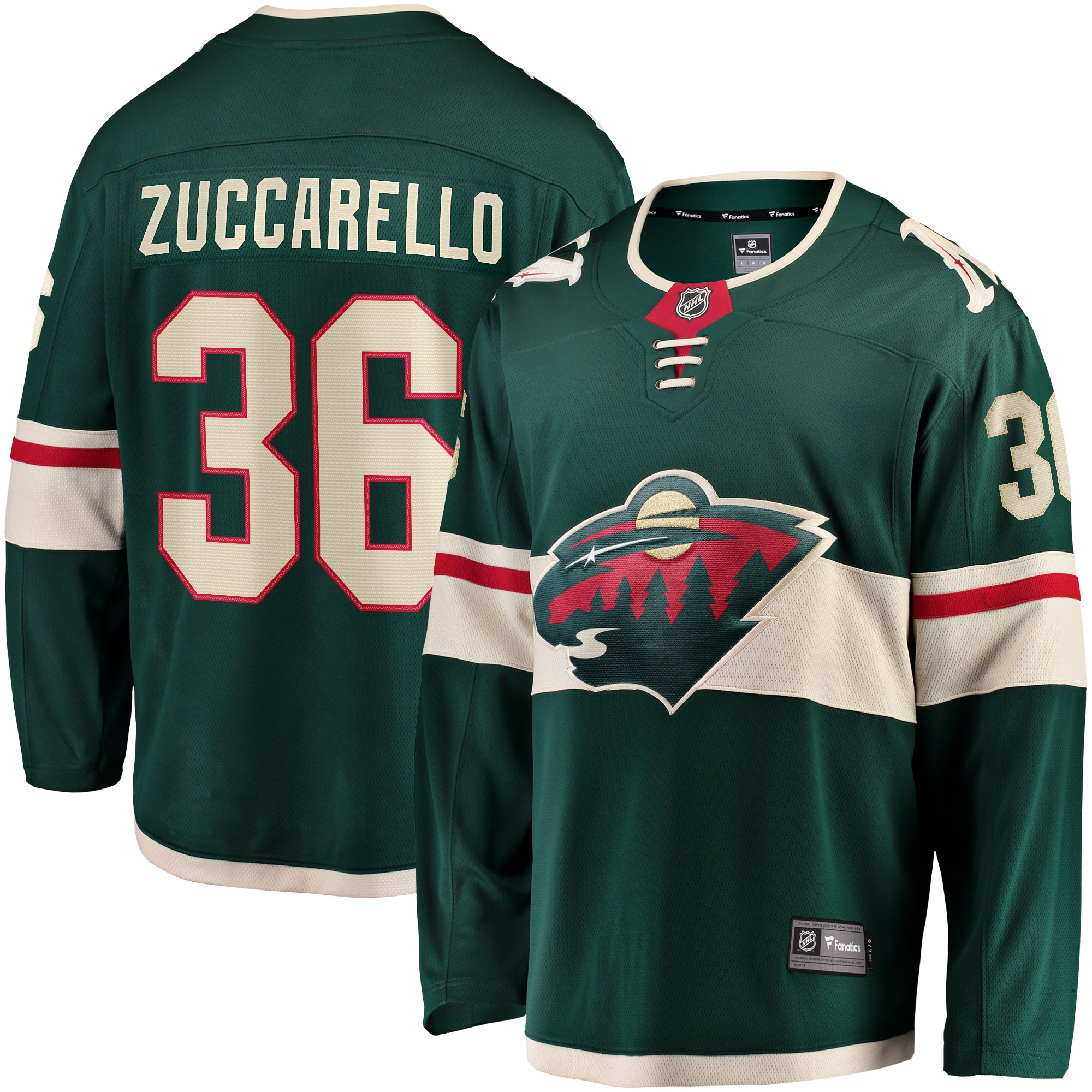 Men's Minnesota Wild Mats Zuccarello Green Team Color Breakaway Player Hockey Jersey - JS855 