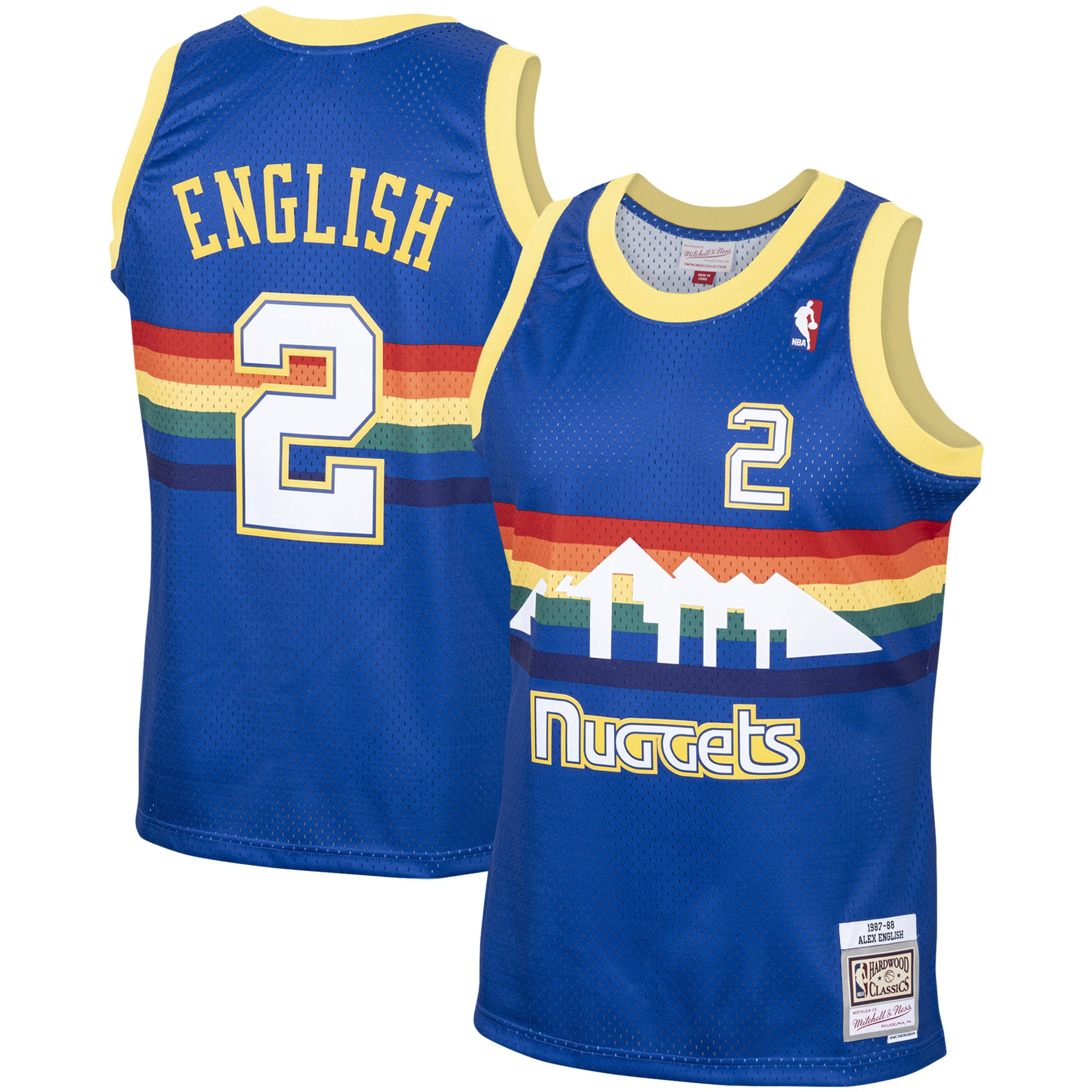 Men's Mitchell & Ness Alex English Royal Denver Nuggets 1987-88 Hardwood Classics Swingman Basketball Jersey