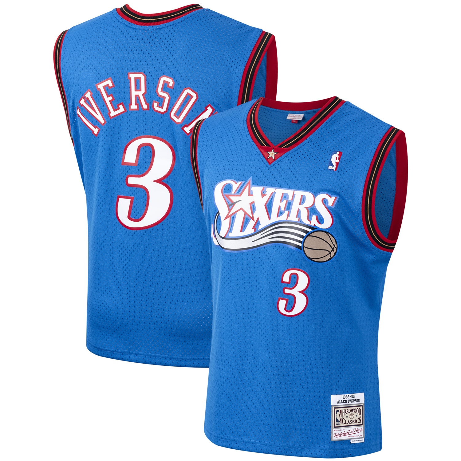 Men's Mitchell & Ness Allen Iverson Royal Philadelphia 76ers Hardwood Classics 2000-01 Swingman Basketball Jersey