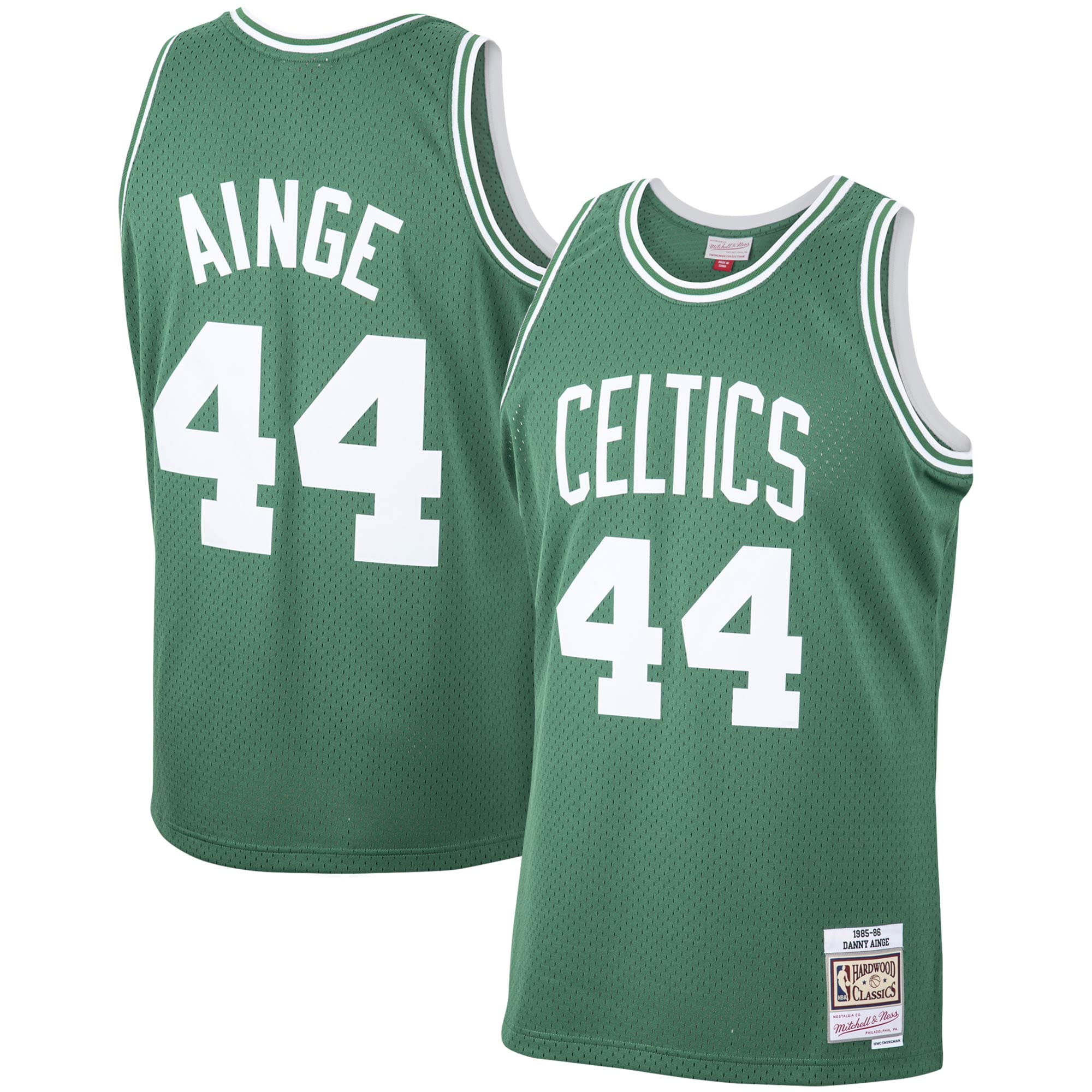 Men's Mitchell & Ness Danny Ainge Kelly Green Boston Celtics 1985-86 Hardwood Classics Swingman Player Basketball Jersey