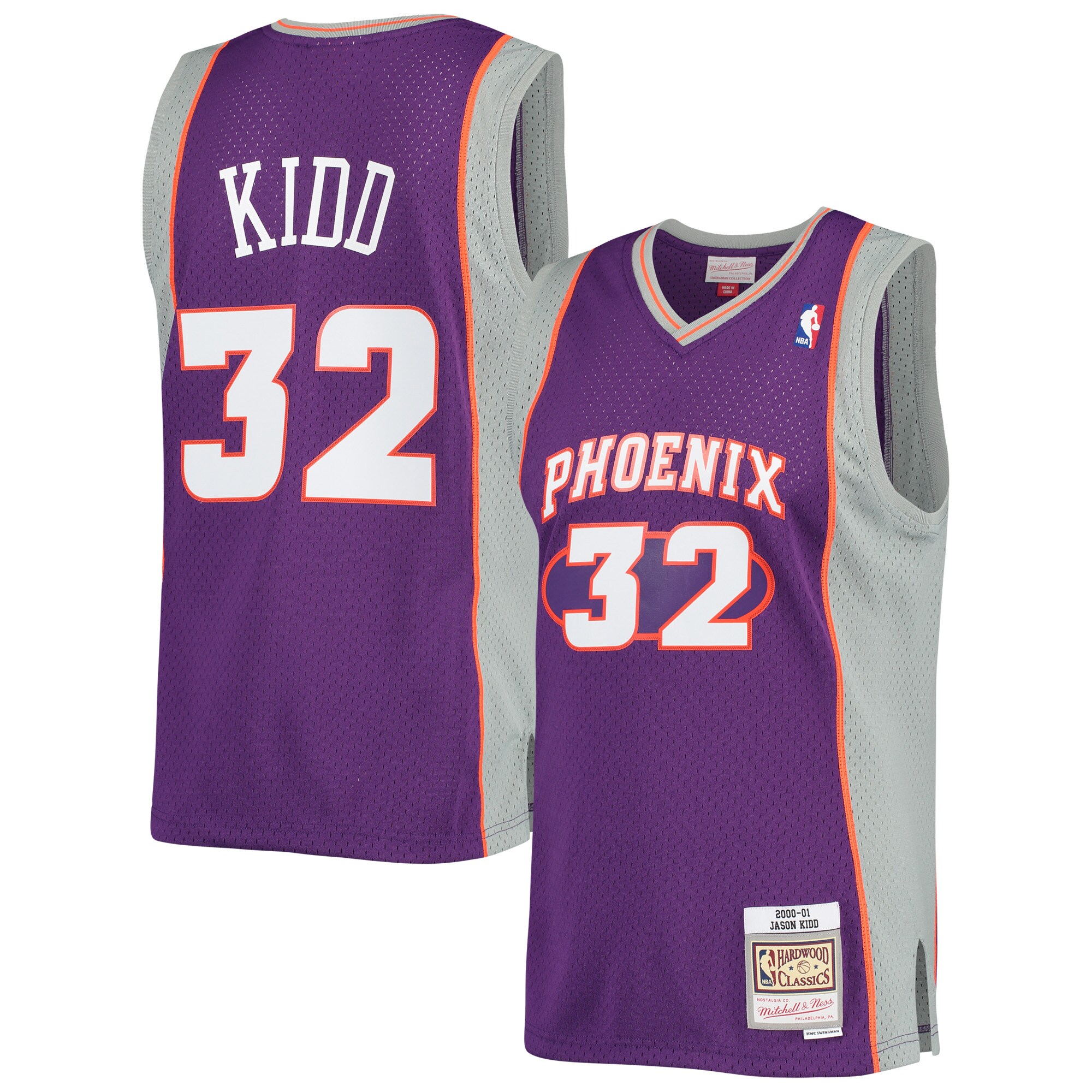 Men's Mitchell & Ness Jason Kidd Purple Phoenix Suns 2000-2001 Authentic Hardwood Classics Swingman Basketball Jersey