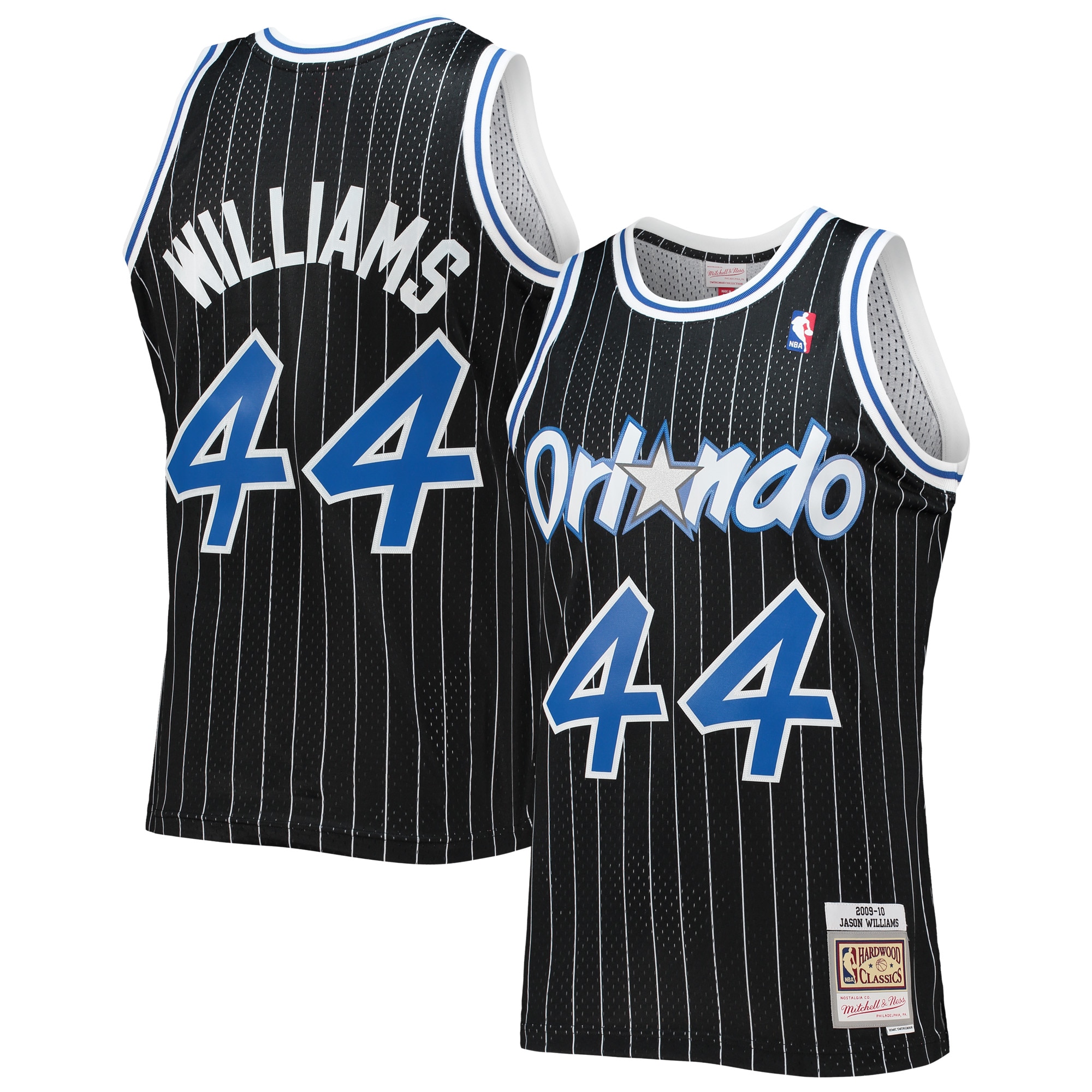 Men's Mitchell & Ness Jason Williams Black Orlando Magic 2009-10 Hardwood Classics Swingman Basketball Jersey