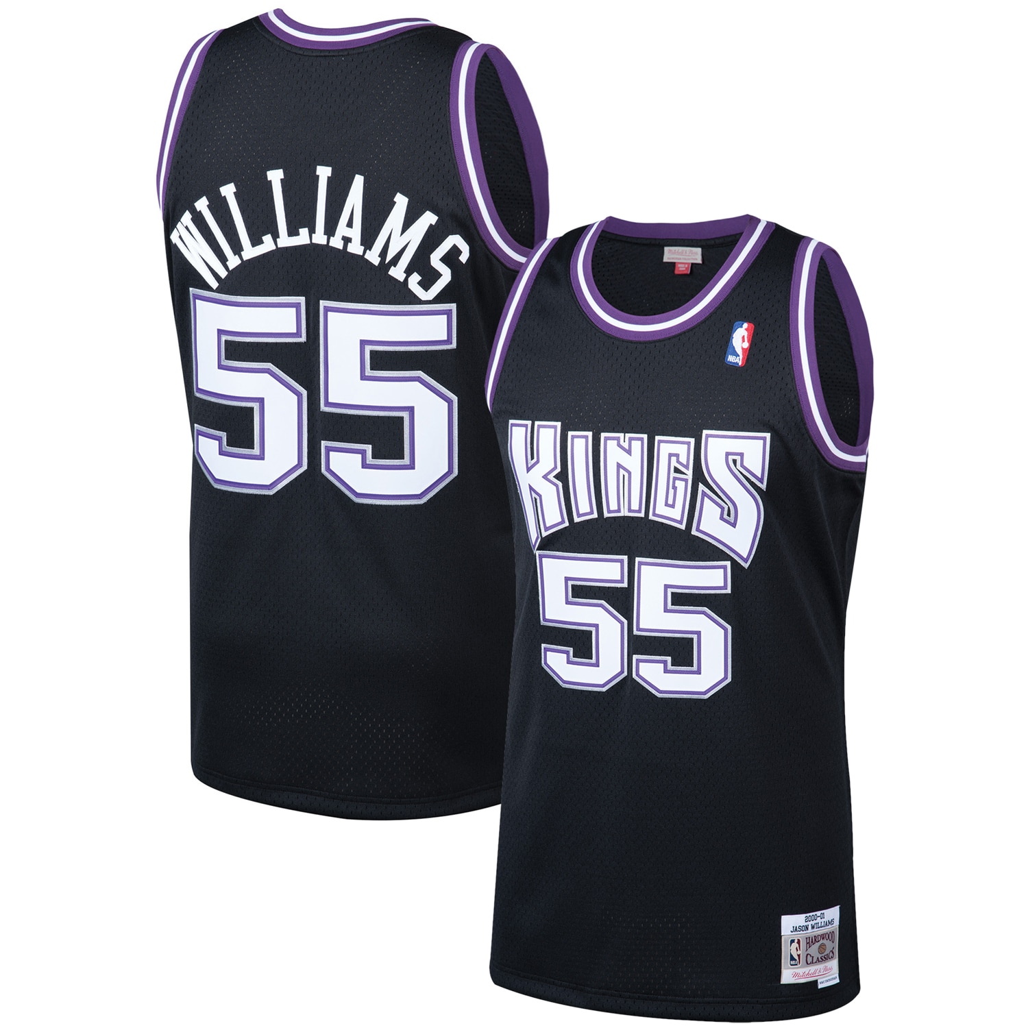 Men's Mitchell & Ness Jason Williams Black Sacramento Kings 2000-01 Hardwood Classics Swingman Player Basketball Jersey