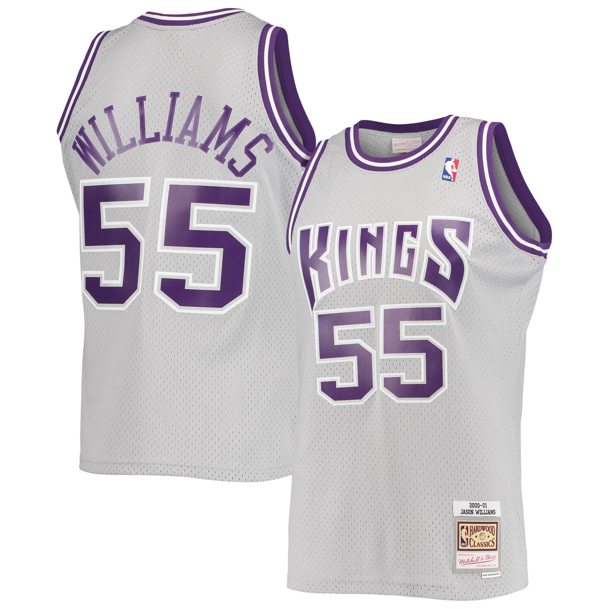 Men's Mitchell & Ness Jason Williams Gray Sacramento Kings Hardwood Classics Reload 2.0 Swingman Basketball Jersey