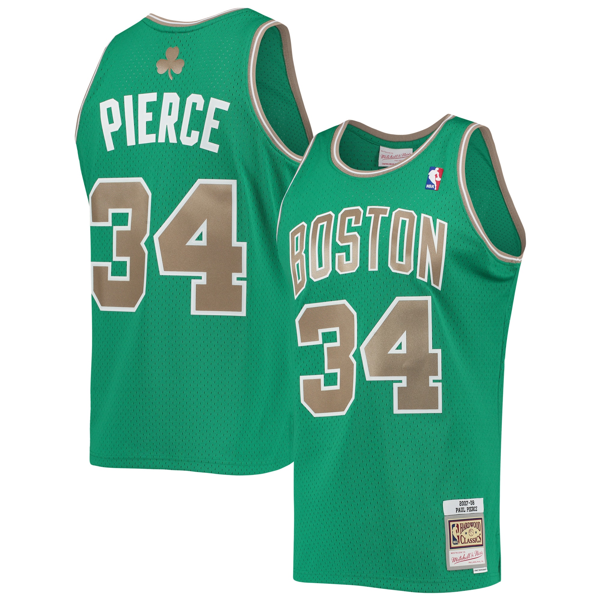 Men's Mitchell & Ness Paul Pierce Kelly Green Boston Celtics Hardwood Classics Swingman Basketball Jersey