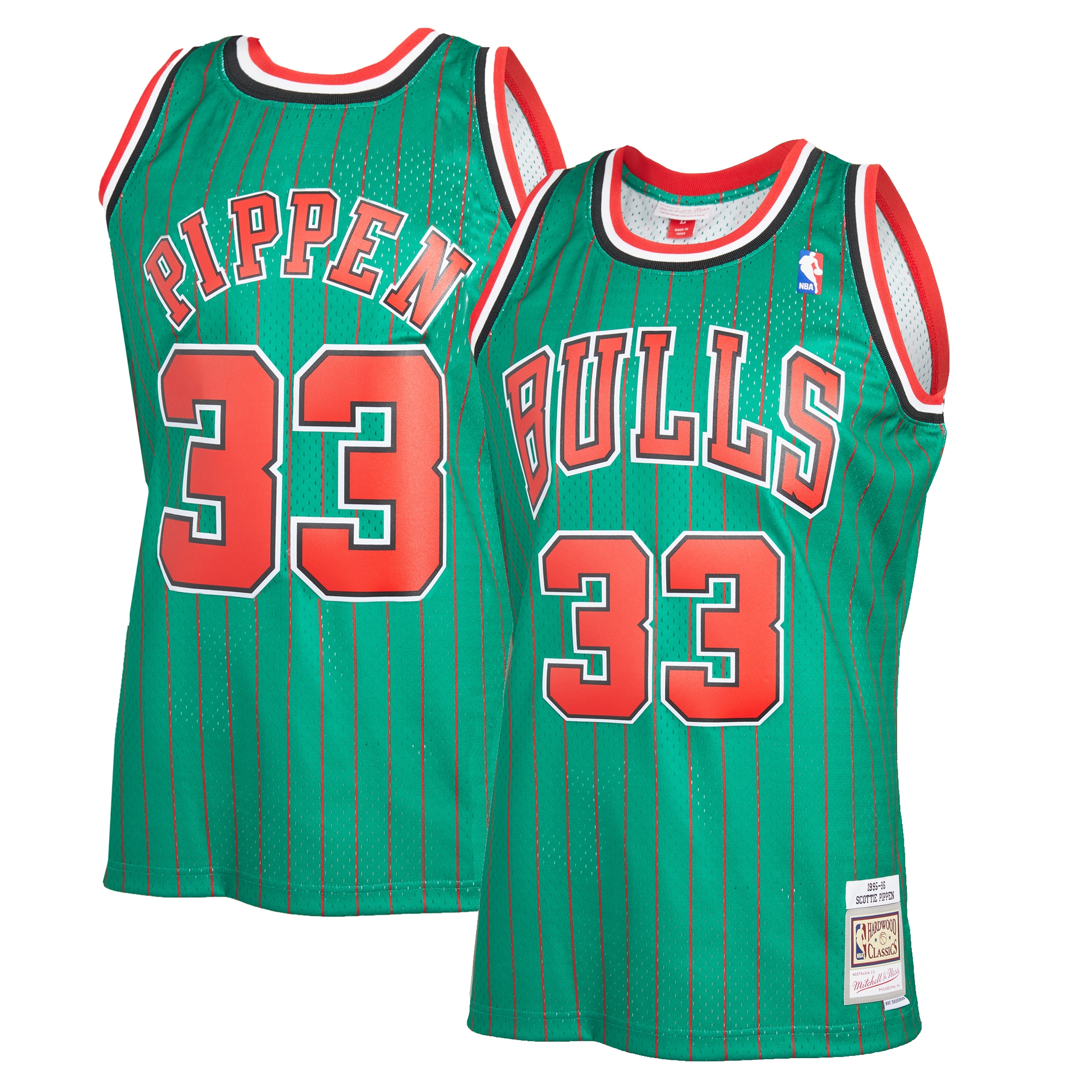 Men's Mitchell & Ness Scottie Pippen Green Chicago Bulls 1995-96 Hardwood Classics Reload 2.0 Swingman Basketball Jersey