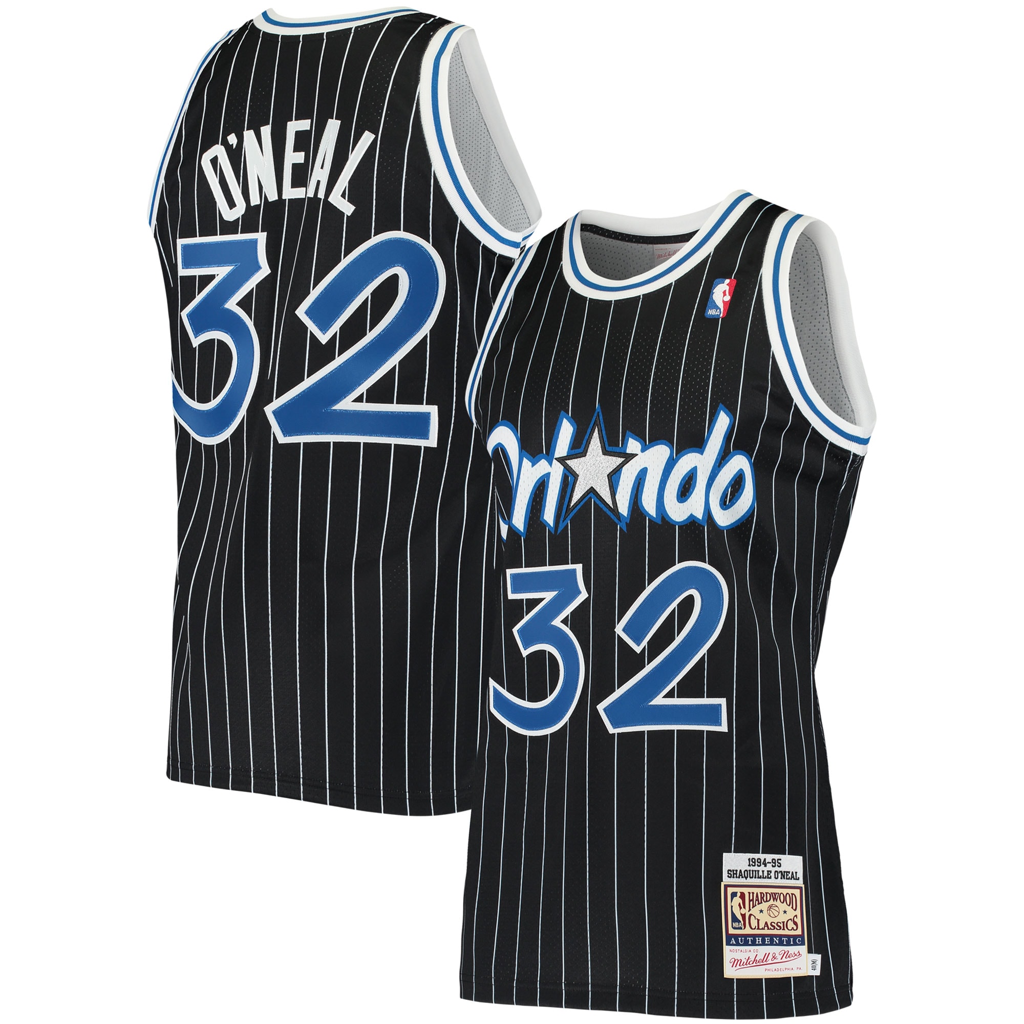 Men's Mitchell & Ness Shaquille O'neal Black Orlando Magic 1994 Hardwood Classics Authentic Basketball Jersey