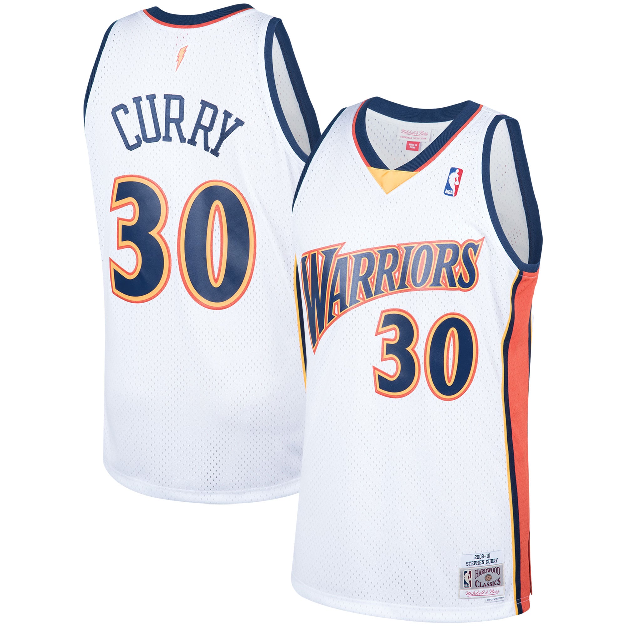 Men's Mitchell & Ness Stephen Curry White Golden State Warriors 2009-10 Hardwood Classics Swingman Basketball Jersey