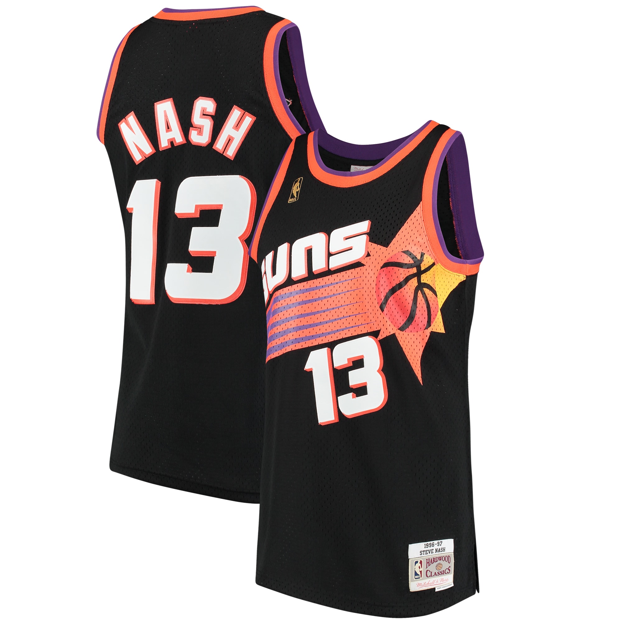 Men's Mitchell & Ness Steve Nash Black Phoenix Suns 1996-97 Hardwood Classics Swingman Basketball Jersey