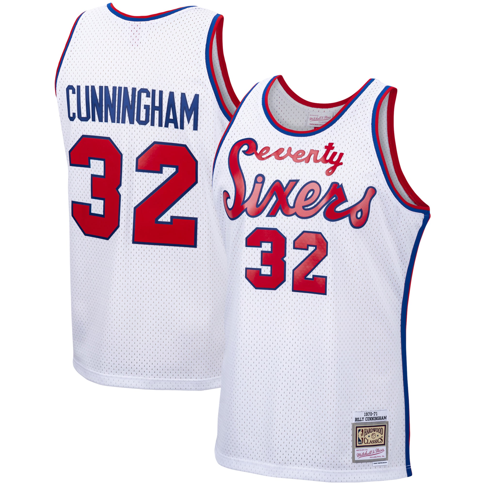 Men's Mitchell & Ness Billy Cunningham White Philadelphia 76ers 1970-71 Hardwood Classics Swingman Basketball Jersey