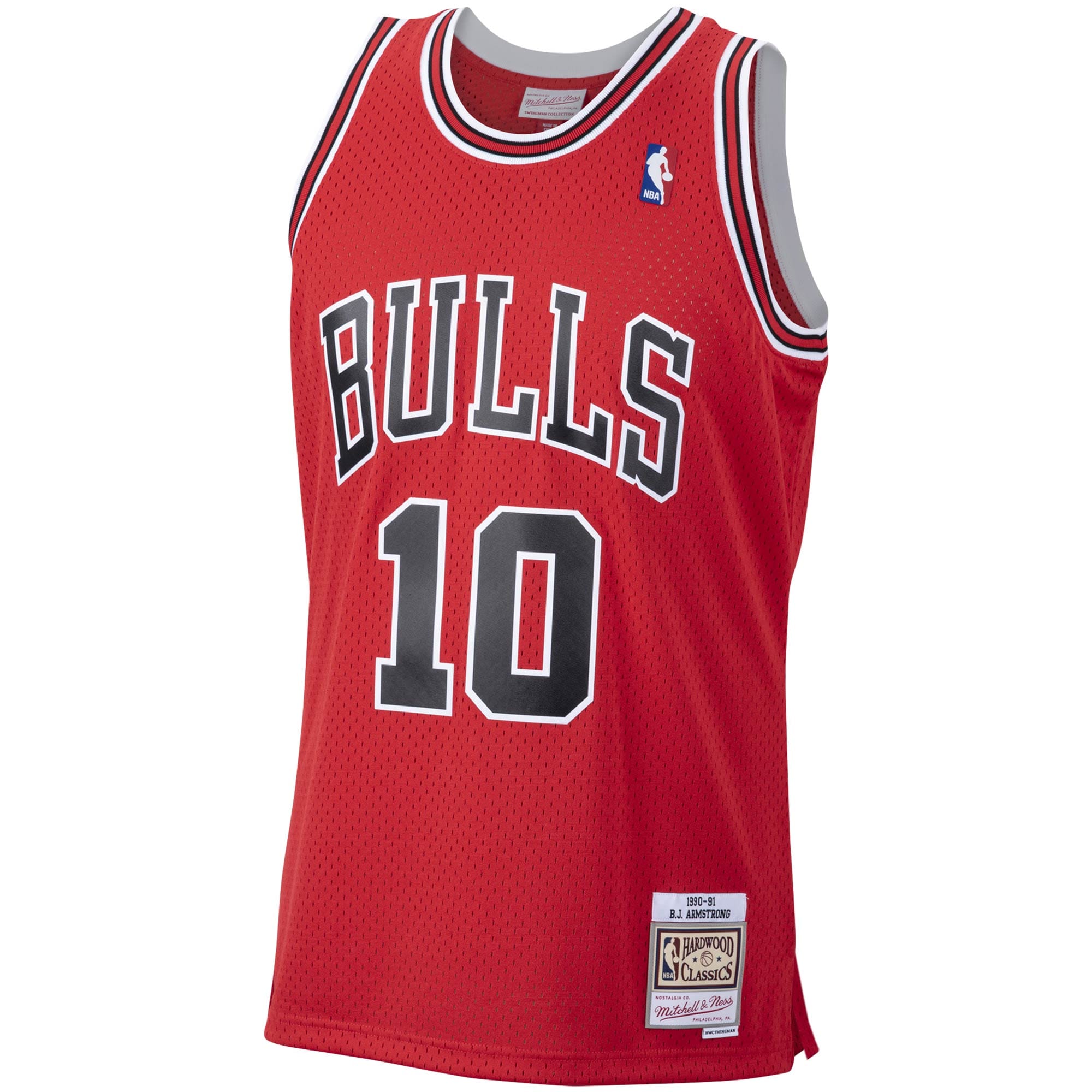 Alternative view of Men's Mitchell & Ness B.J. Armstrong Scarlet Chicago Bulls 1990-91 Hardwood Classics Swingman Basketball Jersey - JS464 