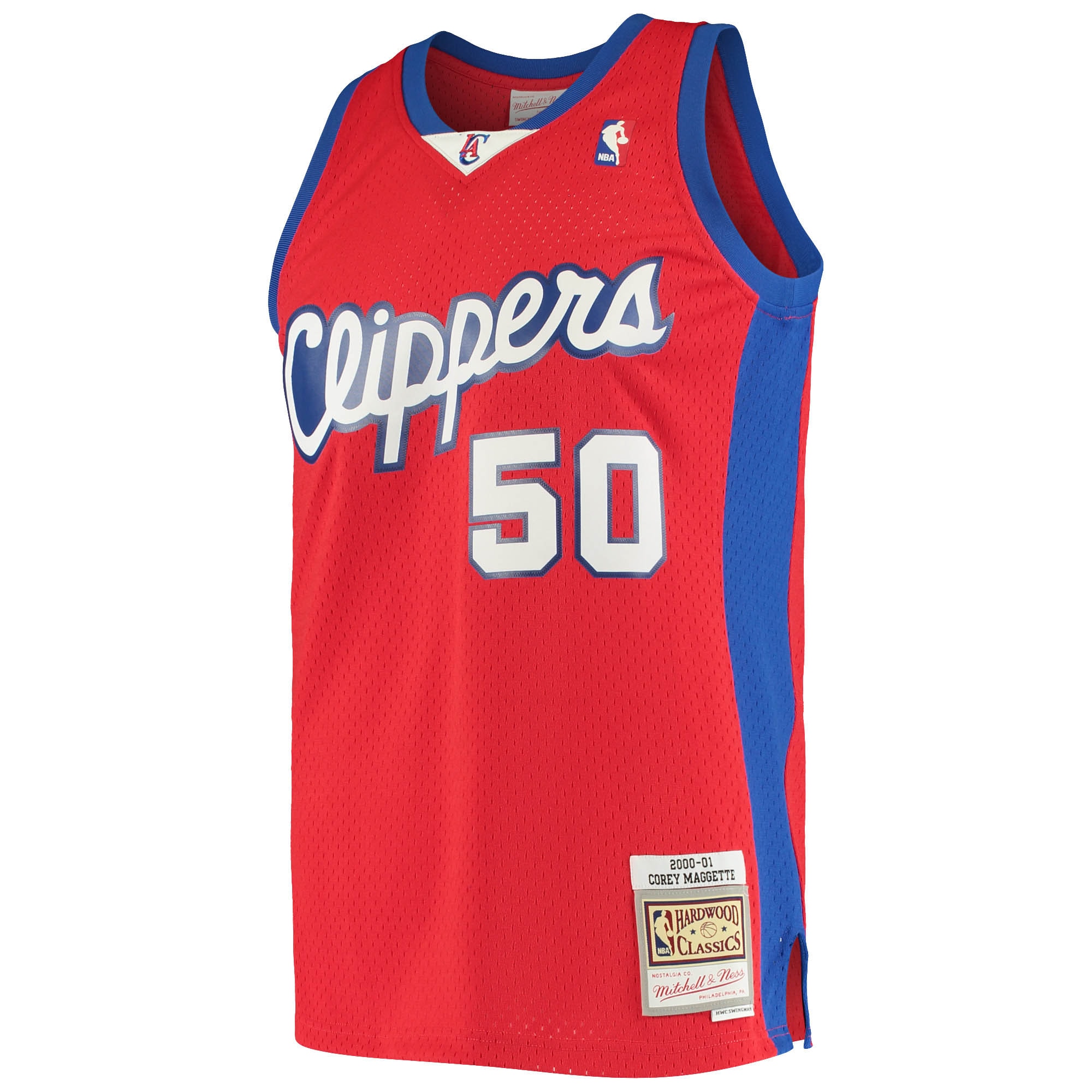 Alternative view of Men's Mitchell & Ness Corey Maggette Red LA Clippers 2004/05 Hardwood Classics Swingman Basketball Jersey - JS864 