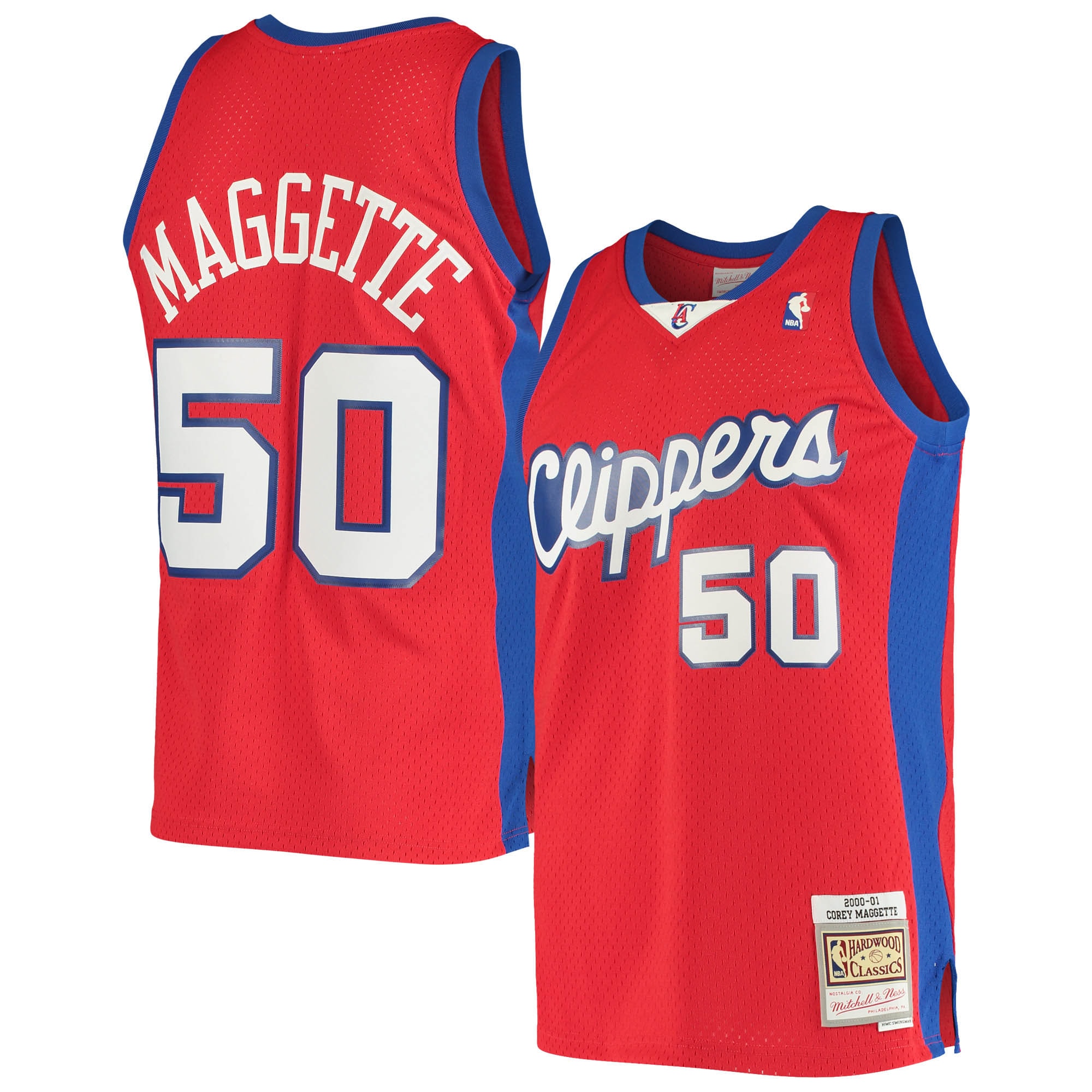 Men's Mitchell & Ness Corey Maggette Red La Clippers 2004/05 Hardwood Classics Swingman Basketball Jersey