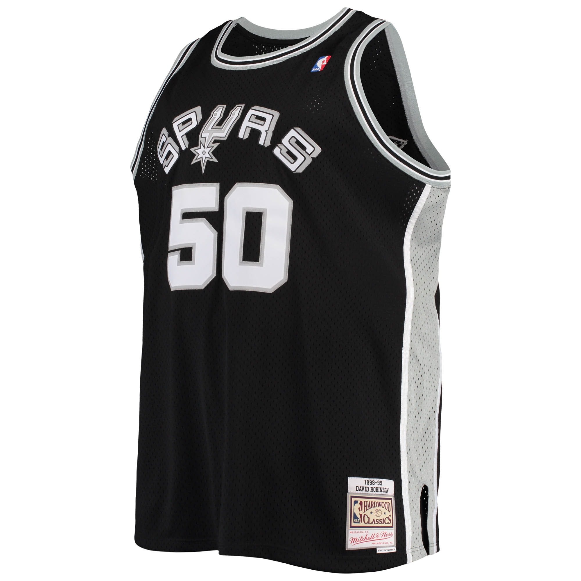 Alternative view of Men's Mitchell & Ness David Robinson Black San Antonio Spurs 1998/99 Big & Tall Hardwood Classics Swingman Basketball Jersey - JS135 