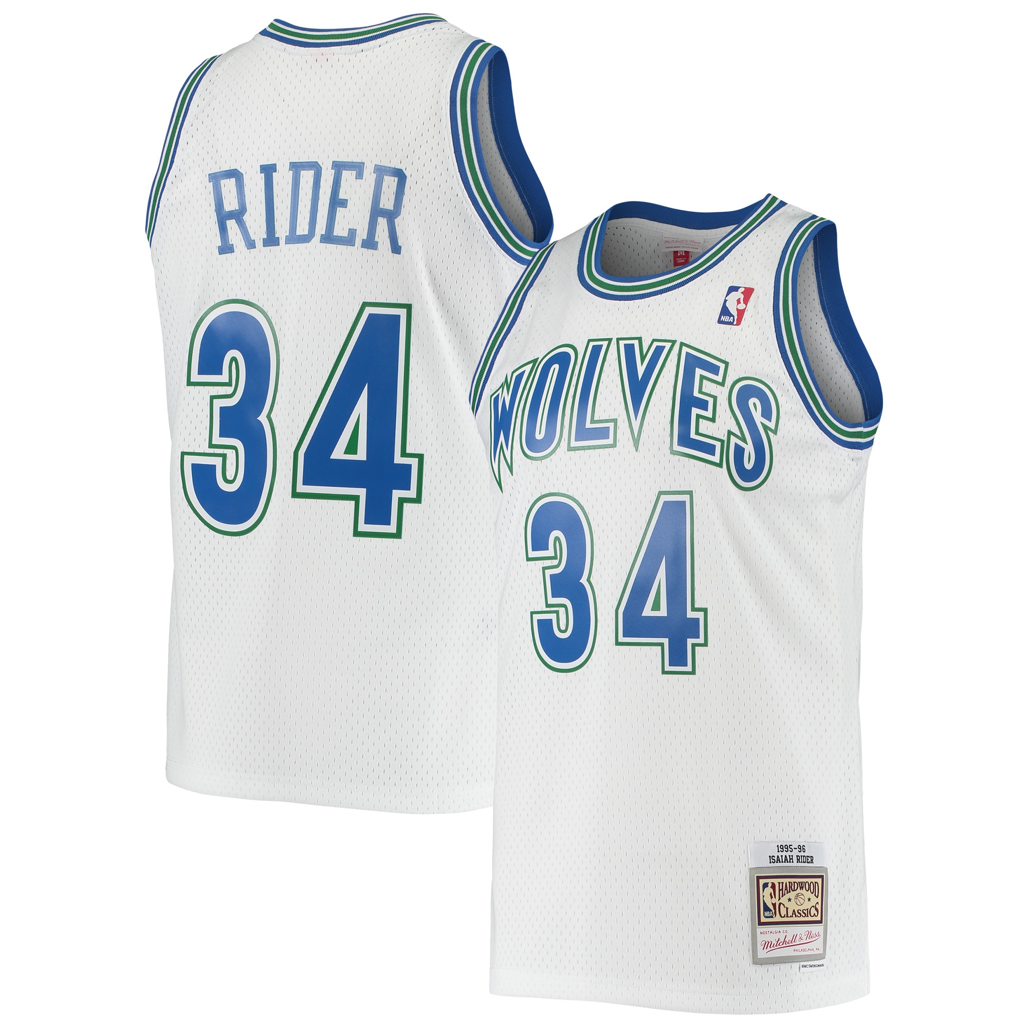 Men's Mitchell & Ness Isaiah Rider White Minnesota Timberwolves 1995-96 Hardwood Classics Swingman Basketball Jersey - JS171 