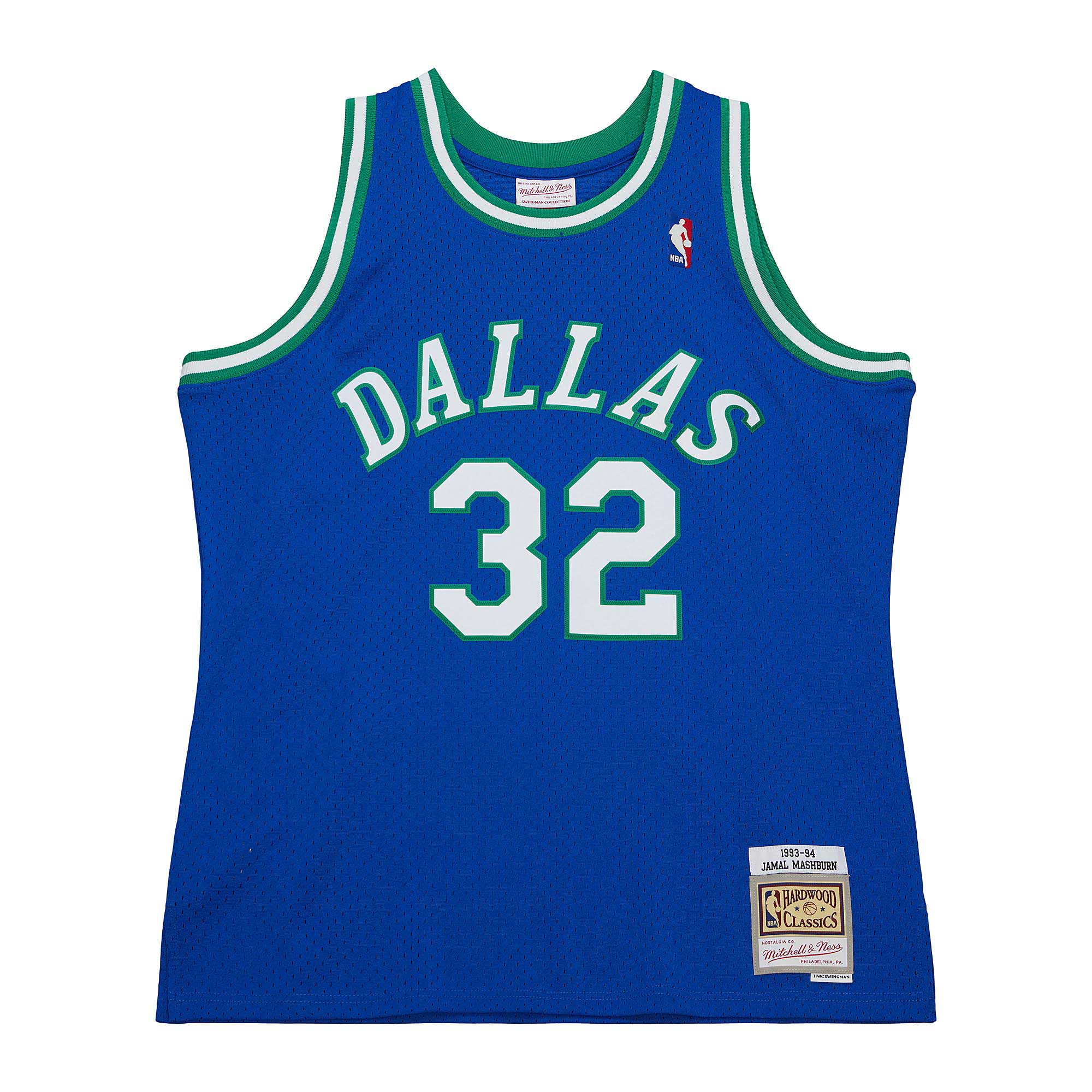 Alternative view of Men's Mitchell & Ness Jamal Mashburn Blue Dallas Mavericks 1993/94 Hardwood Classics Swingman Basketball Jersey - JS771 