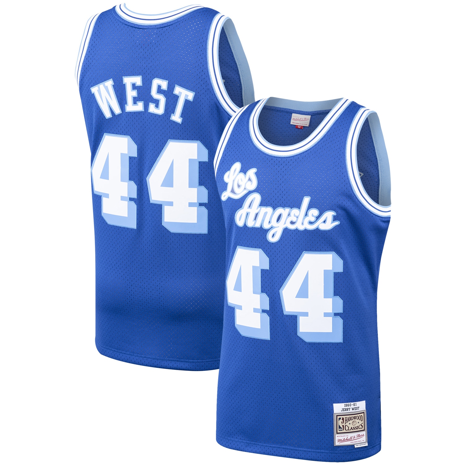 Men's Mitchell & Ness Jerry West Royal Los Angeles Lakers Hardwood Classics 1960-61 Swingman Basketball Jersey