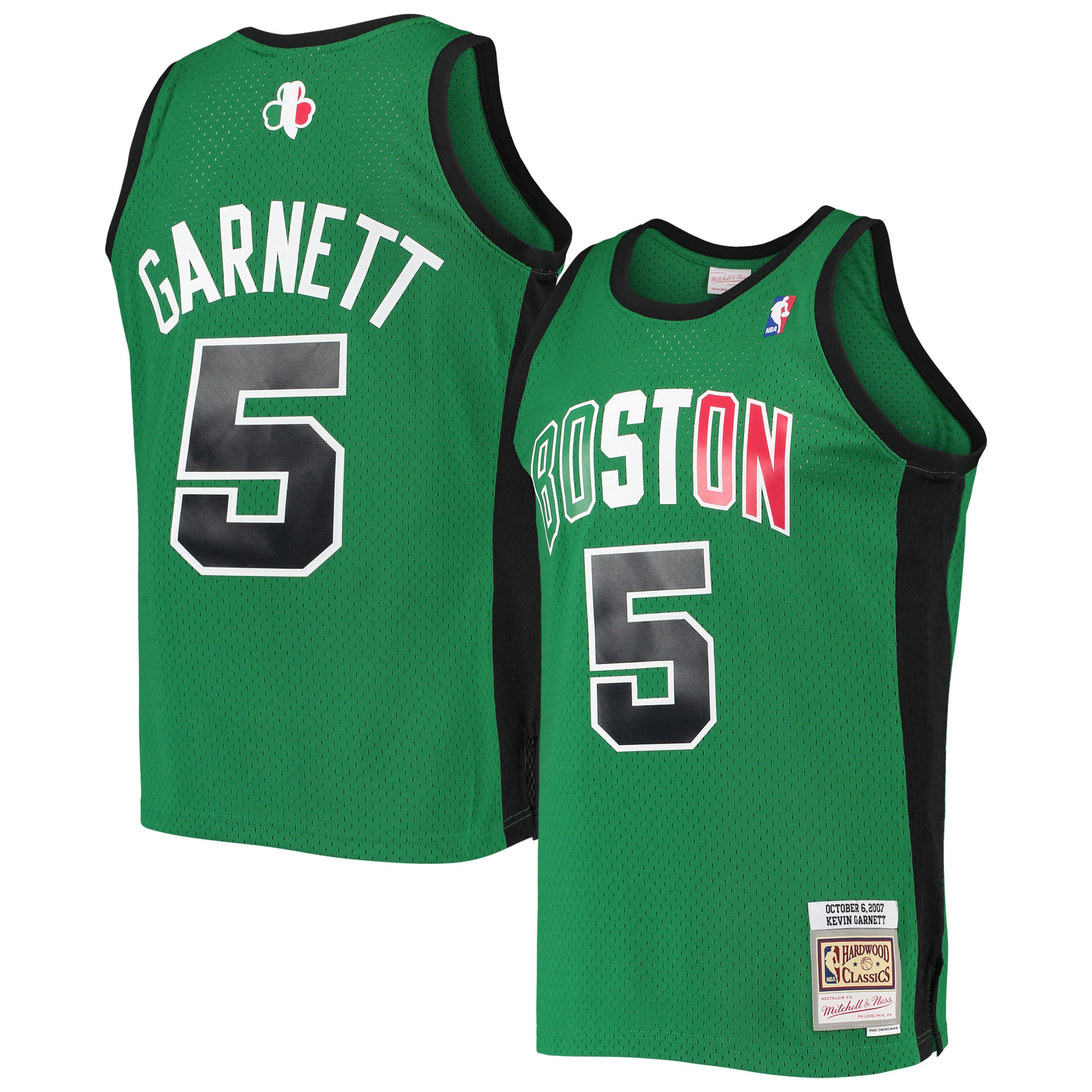 Men's Mitchell & Ness Kevin Garnett Kelly Green Boston Celtics 2007-08 Hardwood Classics Alternate Swingman Basketball Jersey