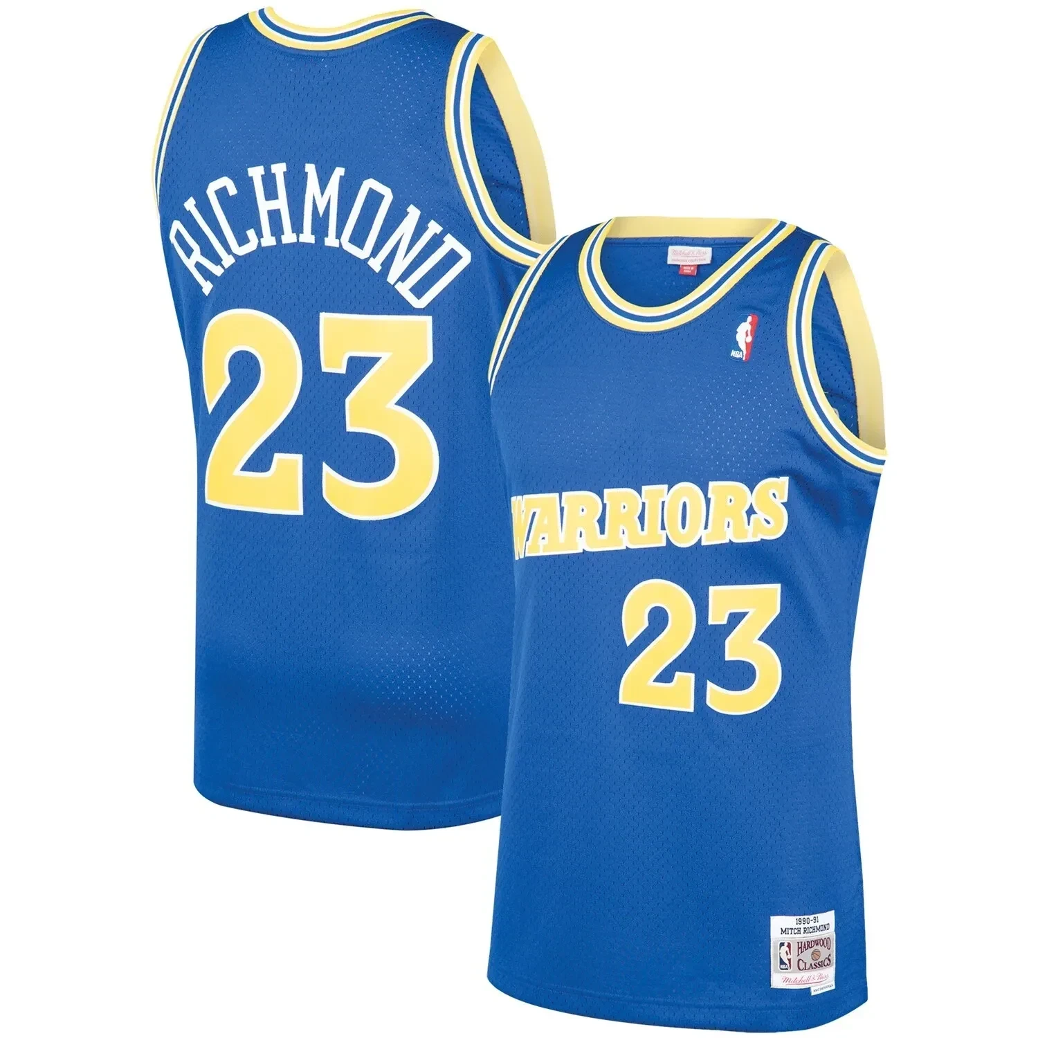 Men's Mitchell & Ness Mitch Richmond Royal Golden State Warriors 1990-91 Hardwood Classics Swingman Player Basketball Jersey - JS834 