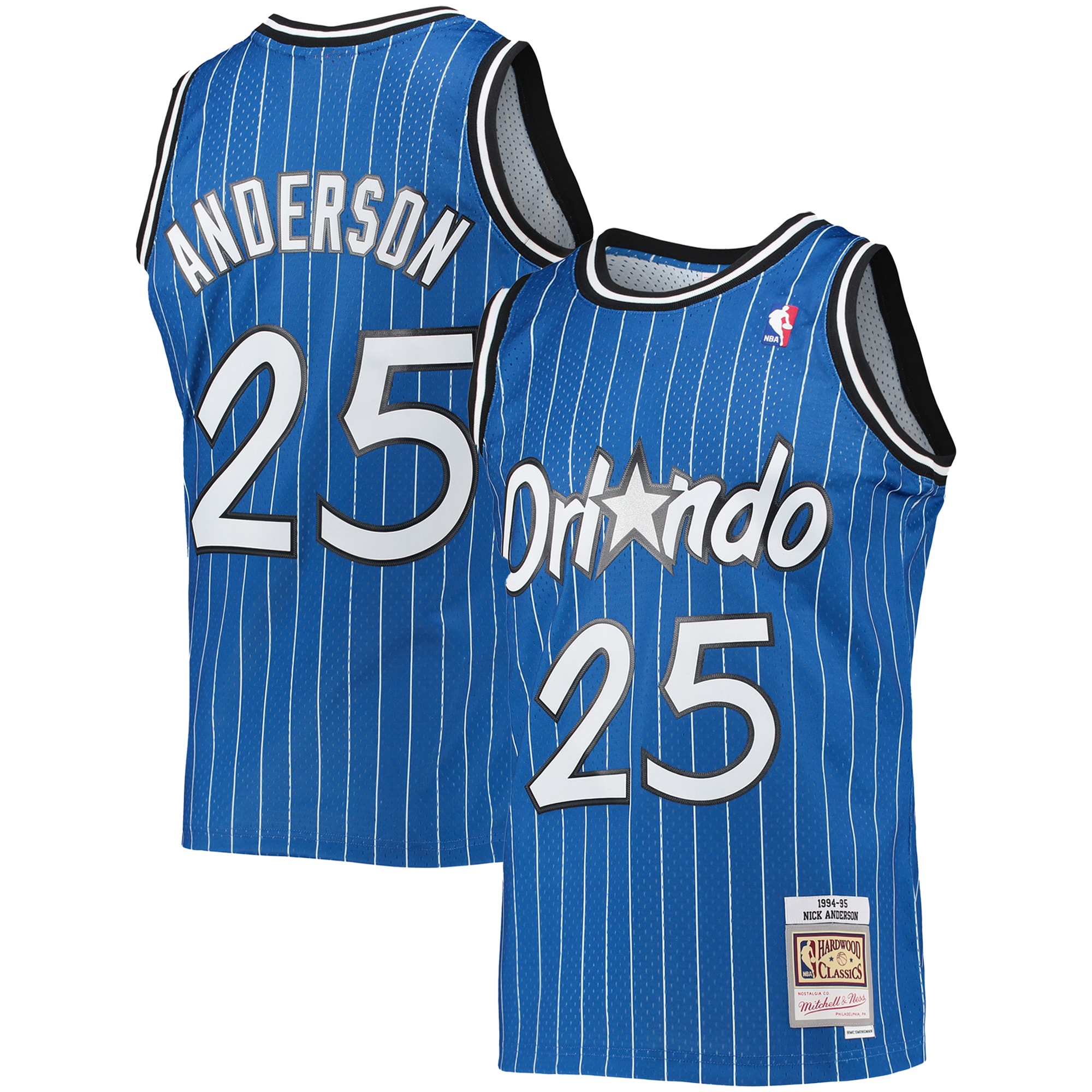 Men's Mitchell & Ness Nick Anderson Blue Orlando Magic 1994/95 Hardwood Classics Swingman Basketball Jersey - JS419 