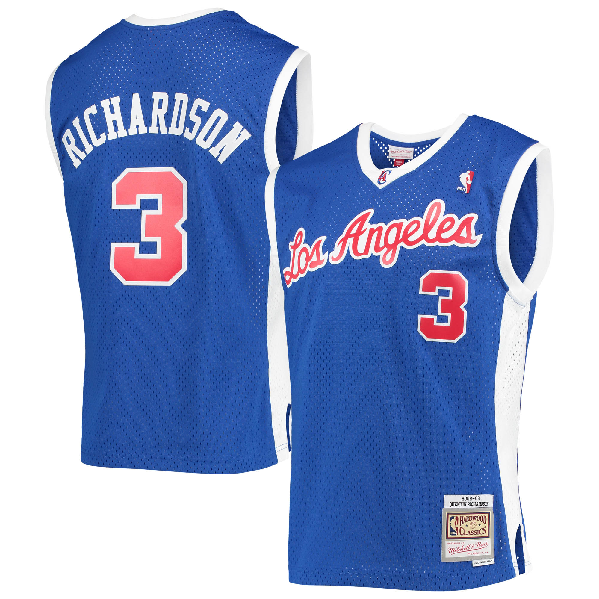 Men's Mitchell & Ness Quentin Richardson Royal La Clippers 2002-03 Hardwood Classics Swingman Basketball Jersey