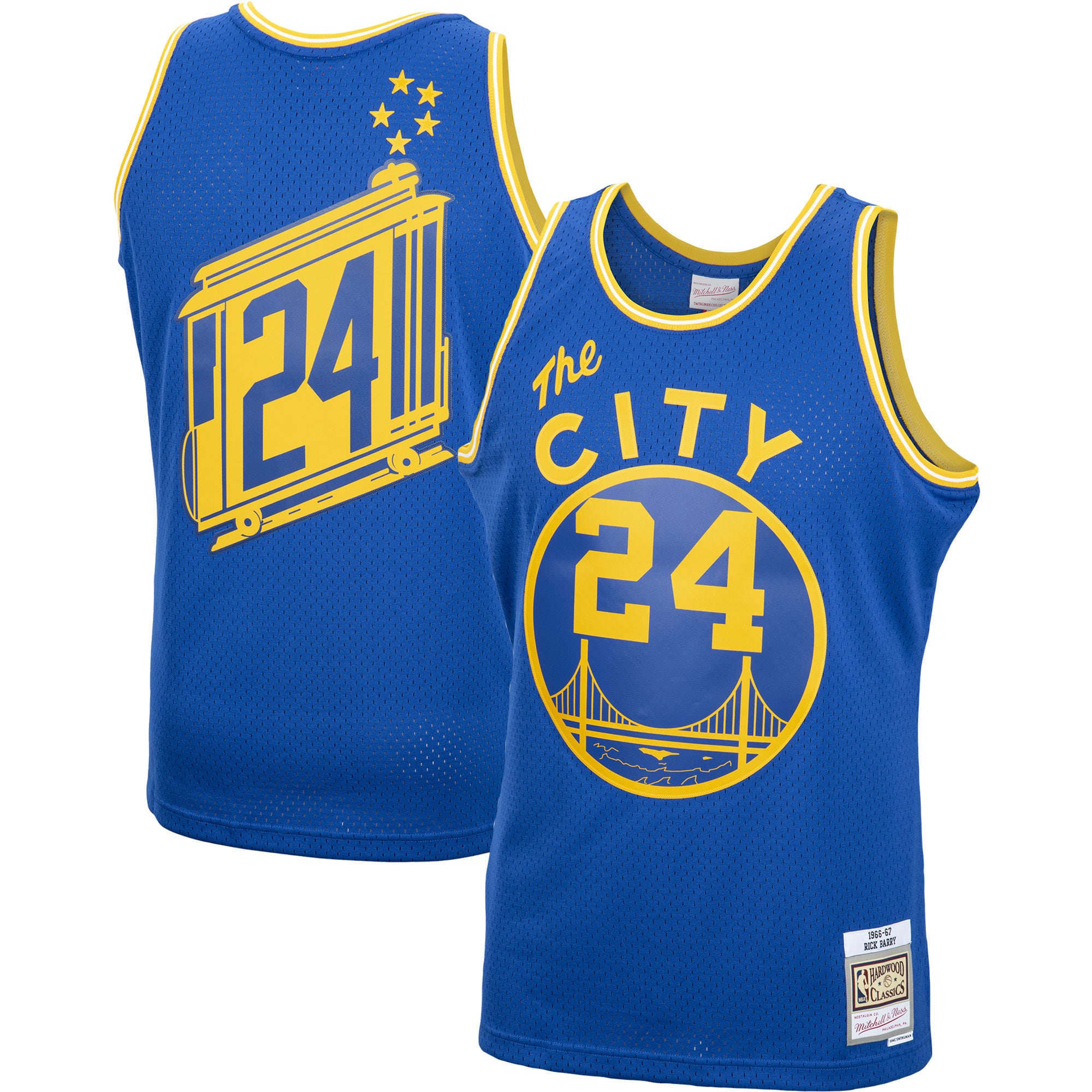 Men's Mitchell & Ness Rick Barry Royal Golden State Warriors 1966/67 Hardwood Classics Swingman Basketball Jersey - JS507 