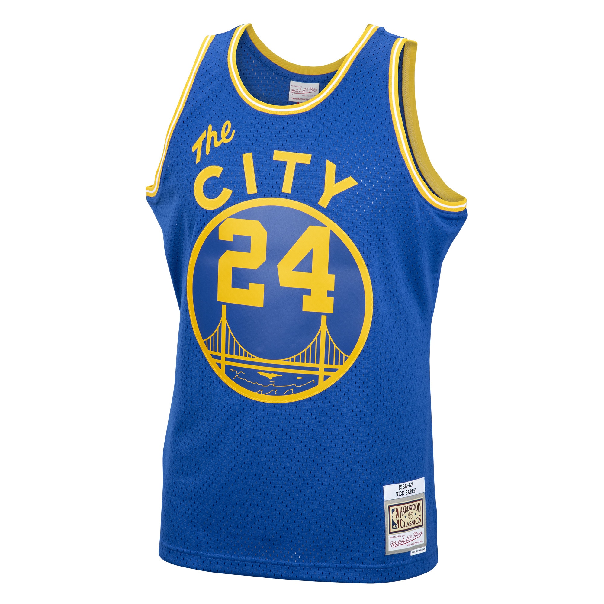 Alternative view of Men's Mitchell & Ness Rick Barry Royal Golden State Warriors 1966/67 Hardwood Classics Swingman Basketball Jersey - JS507 