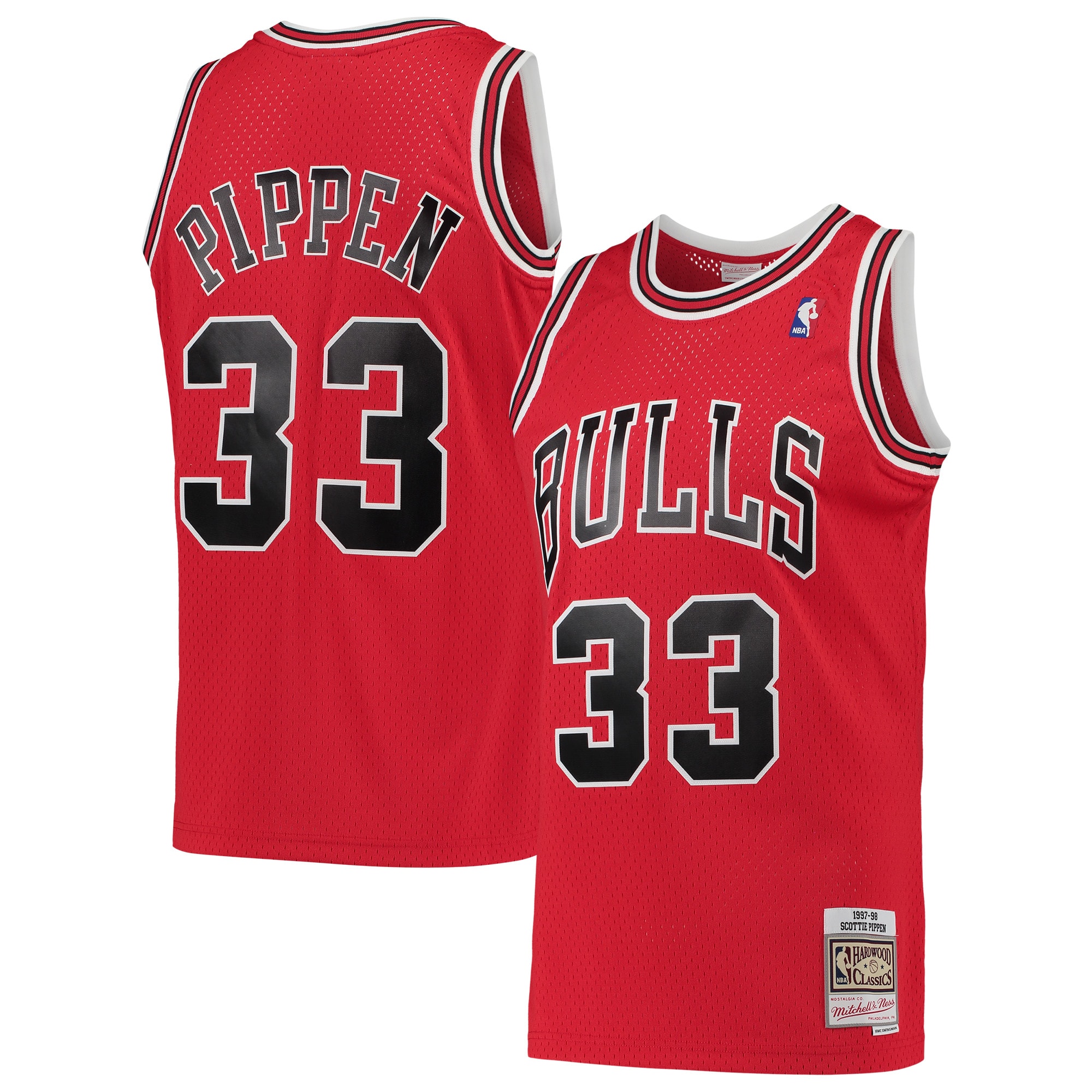 Men's Mitchell & Ness Scottie Pippen Red Chicago Bulls Hardwood Classics 1997-98 Swingman Basketball Jersey
