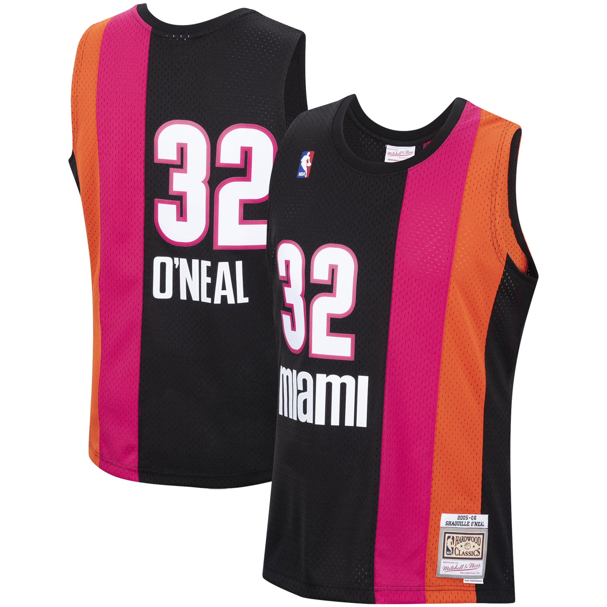 Men's Mitchell & Ness Shaquille O'neal Black Miami Heat 2005-06 Hardwood Classics Swingman Basketball Jersey