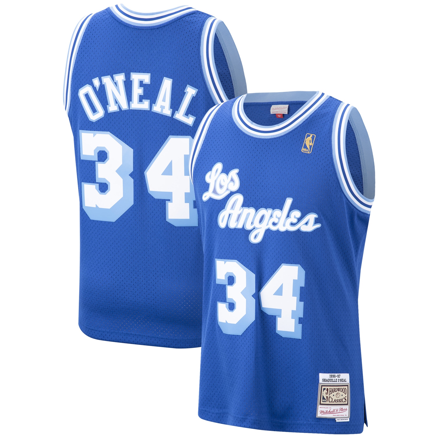 Men's Mitchell & Ness Shaquille O'neal Royal Los Angeles Lakers Hardwood Classics 1996-97 Swingman Basketball Jersey