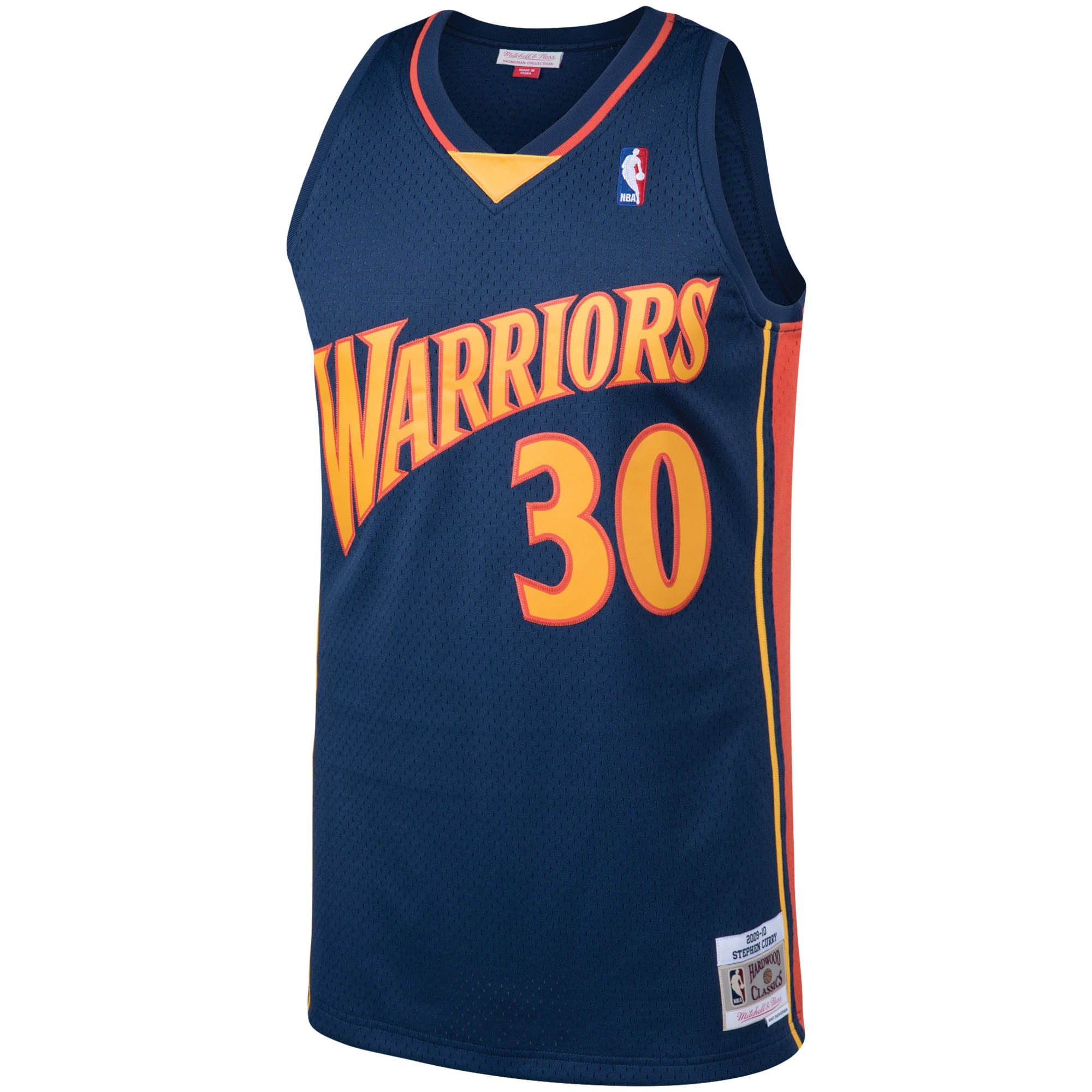 Alternative view of Men's Mitchell & Ness Stephen Curry Navy Golden State Warriors Big & Tall Hardwood Classics Basketball Jersey - JS671 