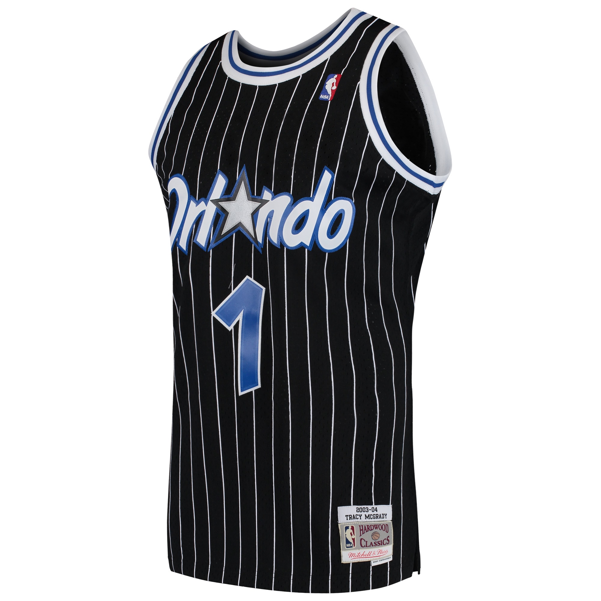 Alternative view of Men's Mitchell & Ness Tracy McGrady Black Orlando Magic 2003-04 Hardwood Classics Swingman Basketball Jersey - JS856 