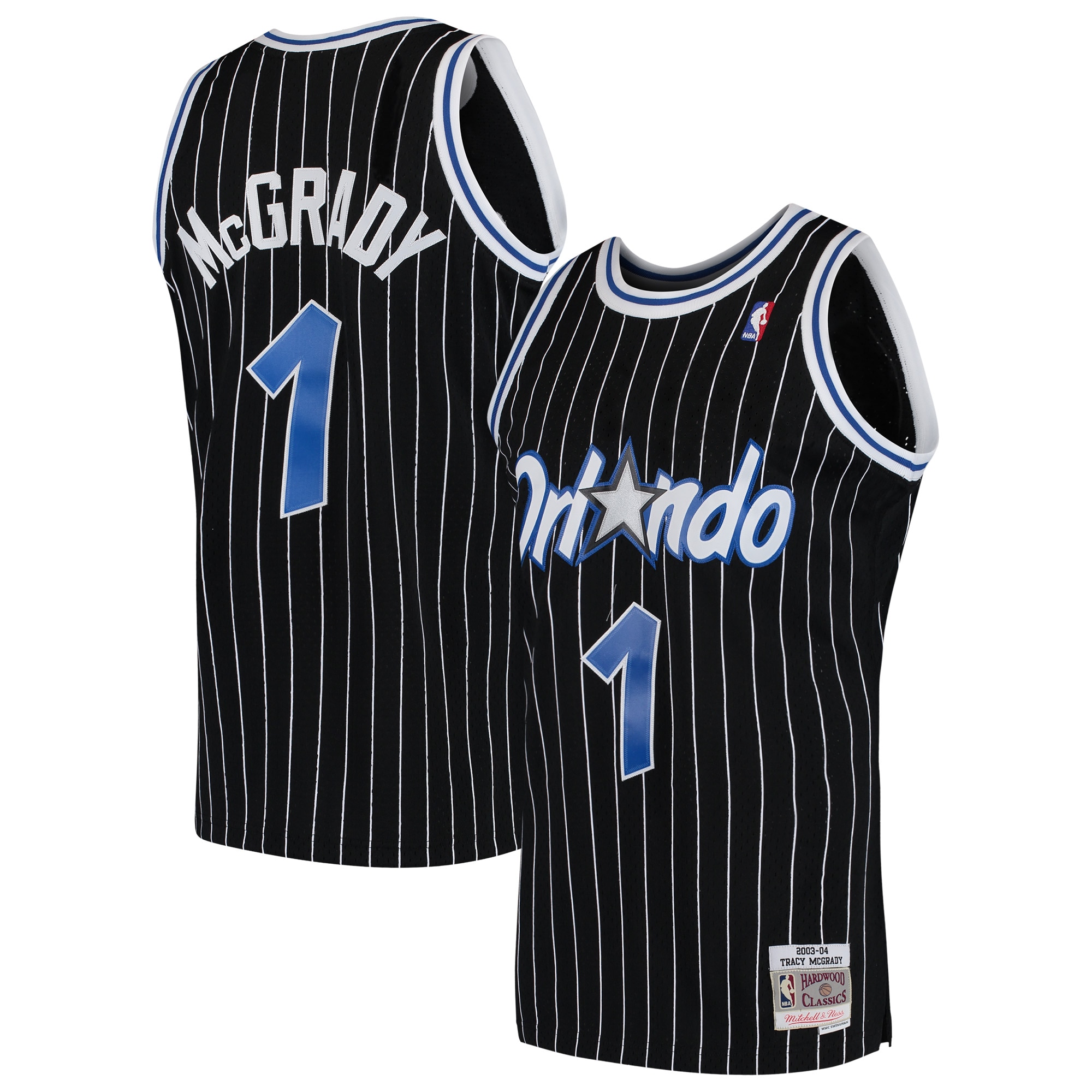 Men's Mitchell & Ness Tracy McGrady Black Orlando Magic 2003-04 Hardwood Classics Swingman Basketball Jersey - JS856 