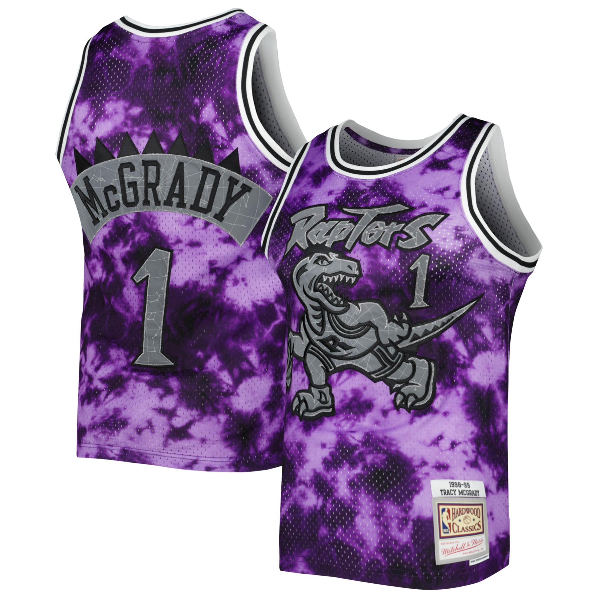 Men's Mitchell & Ness Tracy McGrady Purple Toronto Raptors 1998/99 Galaxy Swingman Basketball Jersey - JS654 