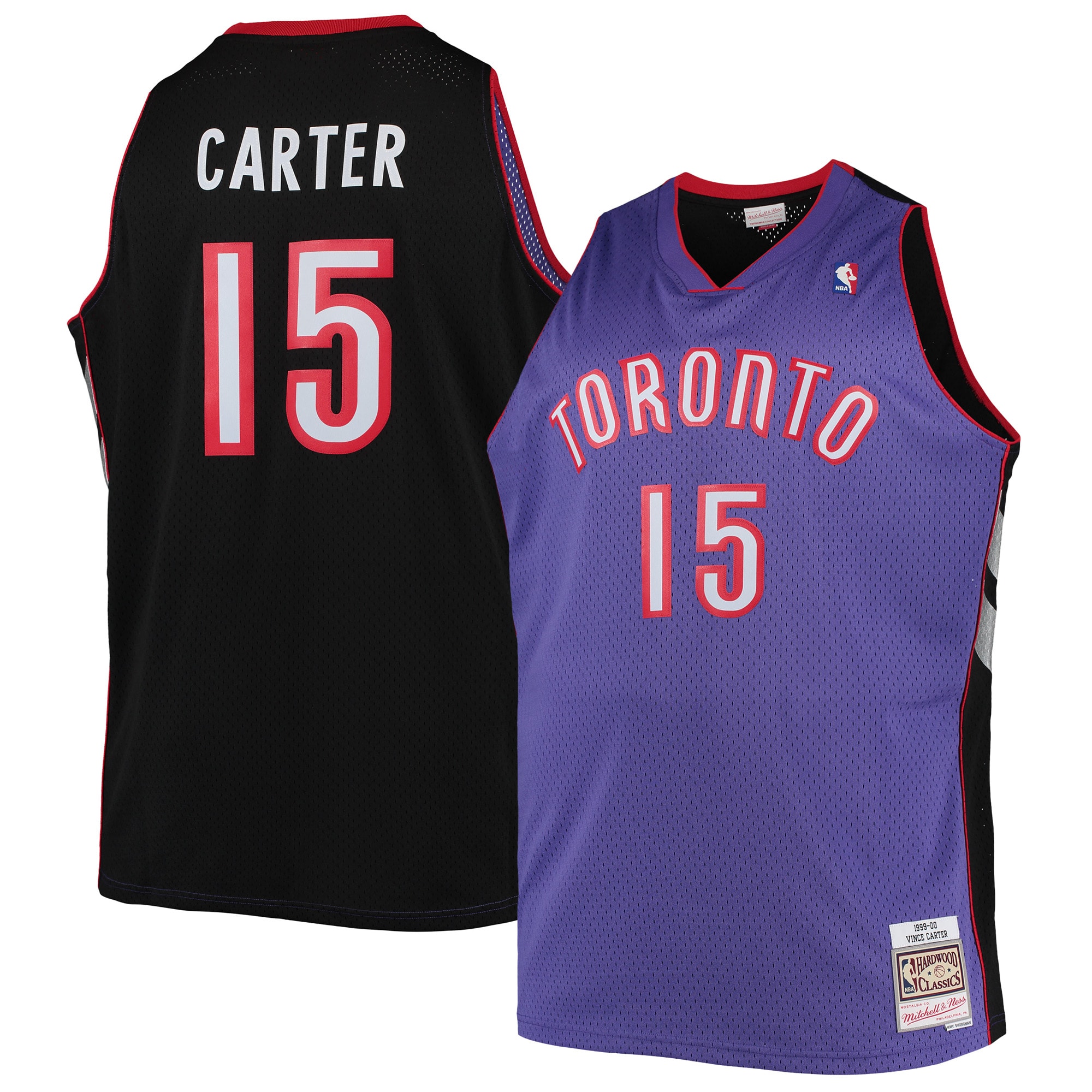 Men's Mitchell & Ness Vince Carter Purple Toronto Raptors Big & Tall 1999/00 Hardwood Classics Swingman Basketball Jersey - JS822 
