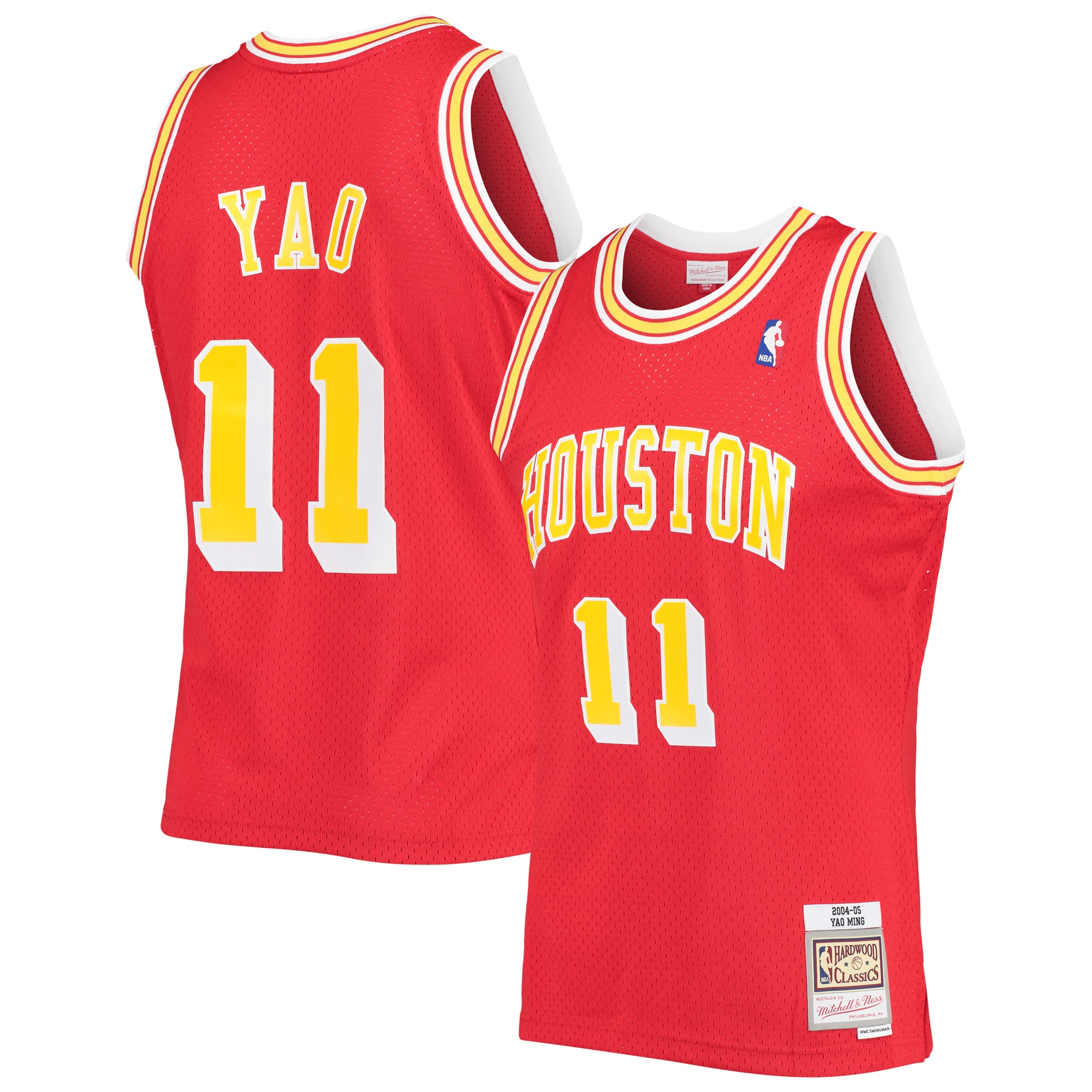 Men's Mitchell & Ness Yao Ming Red Houston Rockets 2004-05 Hardwood Classics Swingman Basketball Jersey