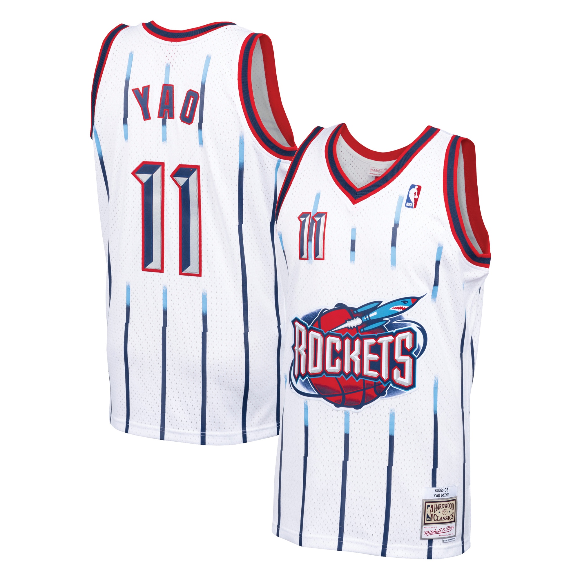 Men's Mitchell & Ness Yao Ming White Houston Rockets 2002-03 Hardwood Classics Swingman Basketball Jersey