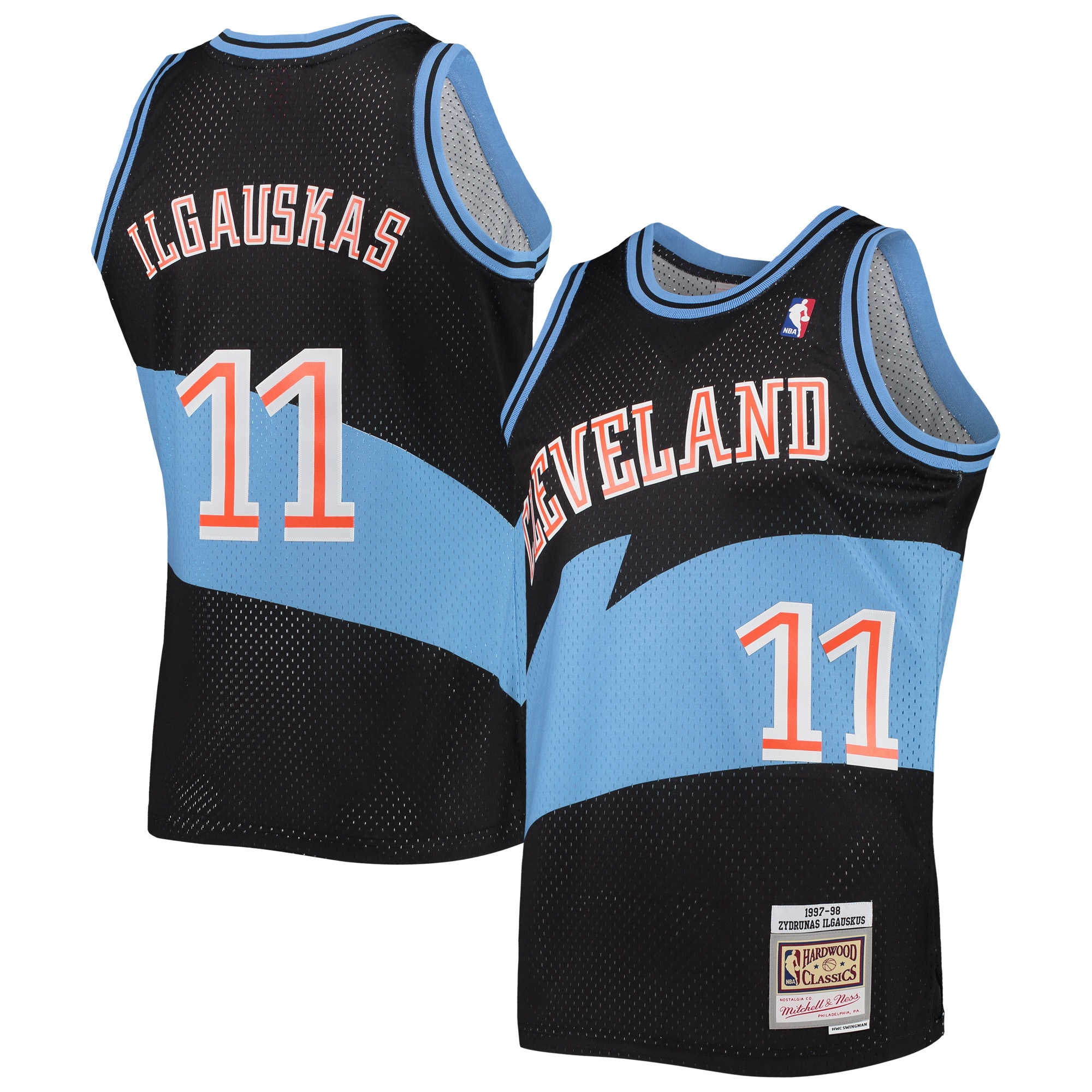 Men's Mitchell & Ness Zydrunas Ilgauskas Black Cleveland Cavaliers Hardwood Classics Swingman Basketball Jersey - JS699