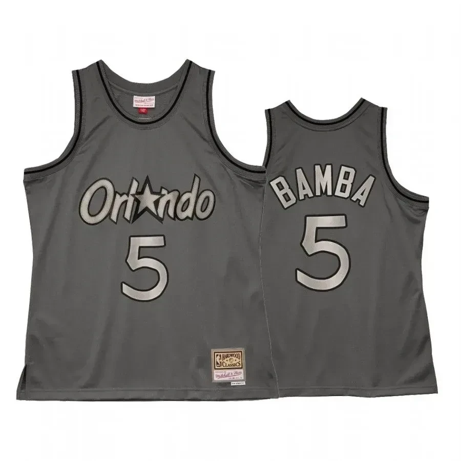 Men's Mohamed Bamba 5 Orlando Magic Metal Works Basketball Jersey Charcoal - JS693 