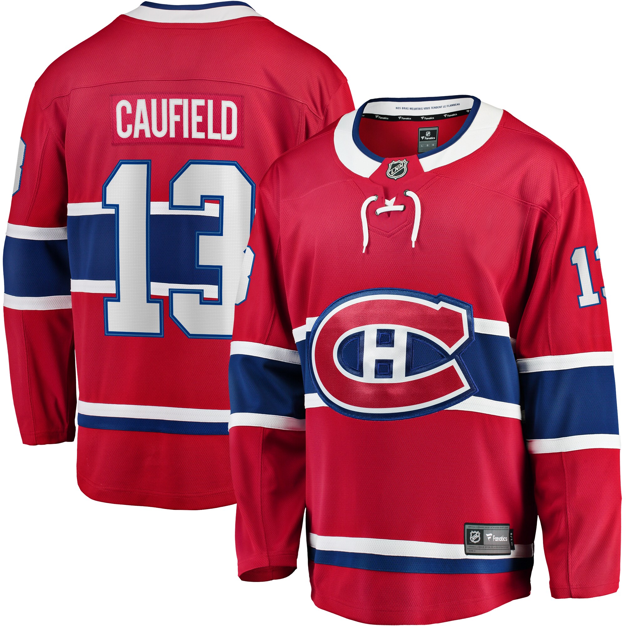 Men's Montreal Canadiens Cole Caufield Red Home Premier Breakaway Player Hockey Jersey - JS252 