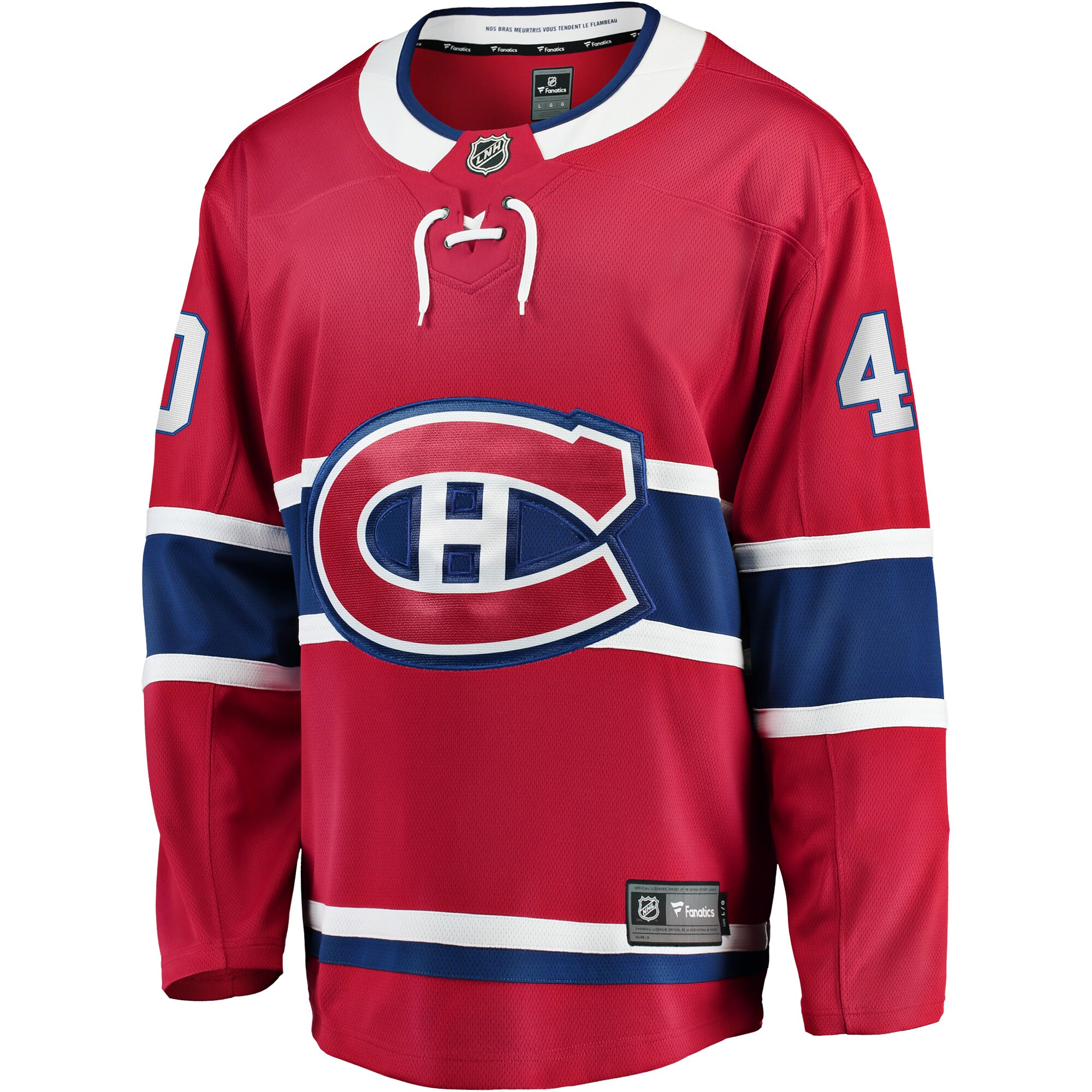 Alternative view of Men's Montreal Canadiens Joel Armia Red Home Breakaway Player Hockey Jersey - JS544 