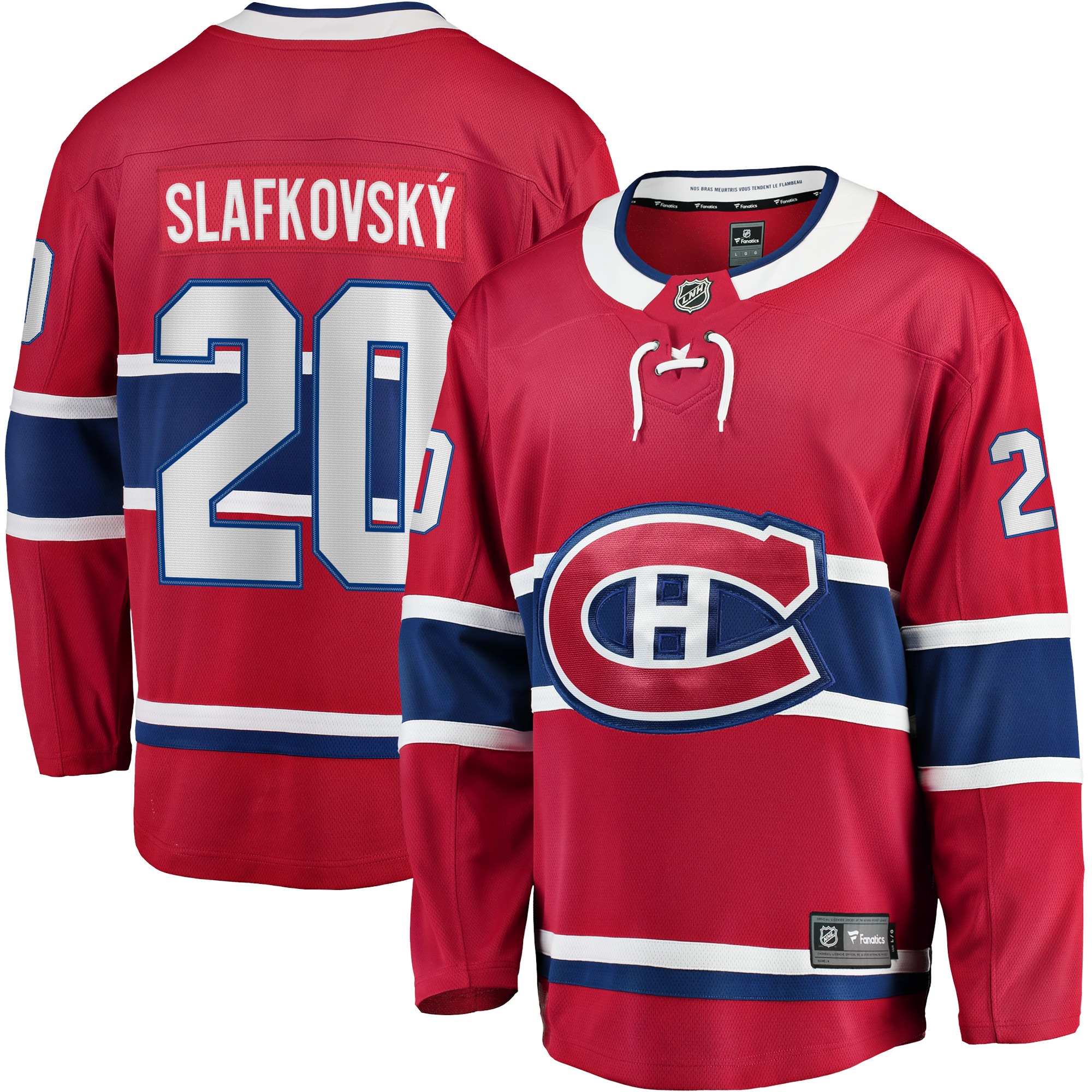 Men's Montreal Canadiens Juraj Slafkovsky Red Home Premier Breakaway Player Hockey Jersey - JS434 