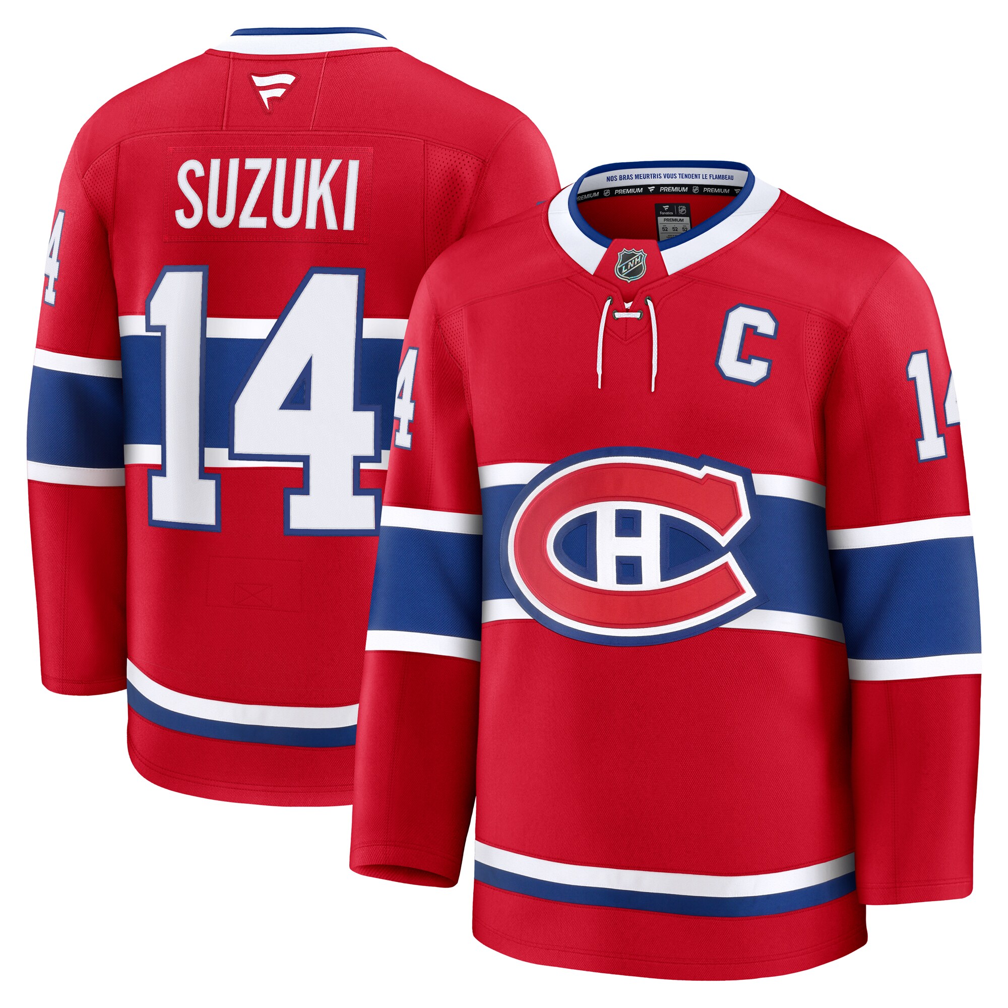 Men's Montreal Canadiens Nick Suzuki Red Home Premium Hockey Jersey - JS324 