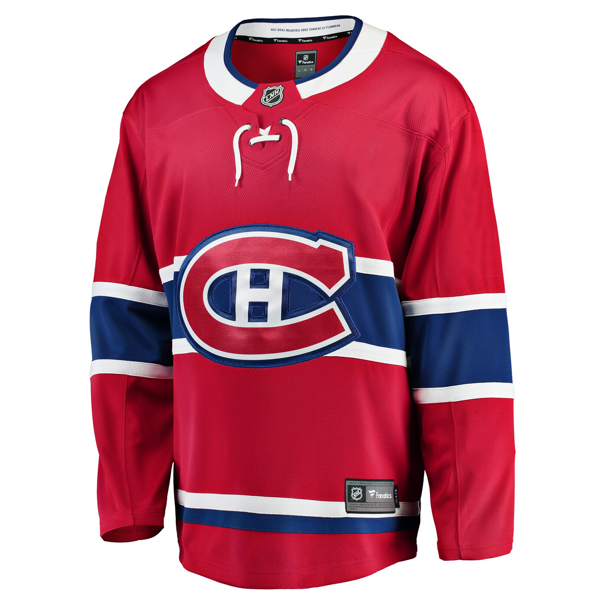 Alternative view of Men's Montreal Canadiens Red Breakaway Home Hockey Jersey - JS534 