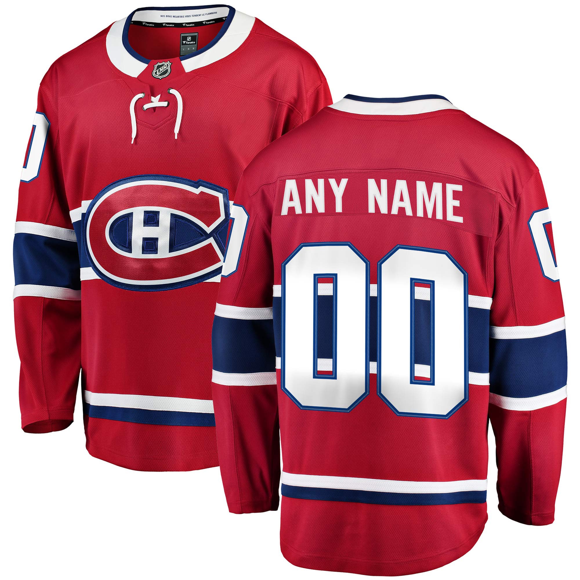 Men's Montreal Canadiens Red Home Breakaway Custom Hockey Jersey - JS233 